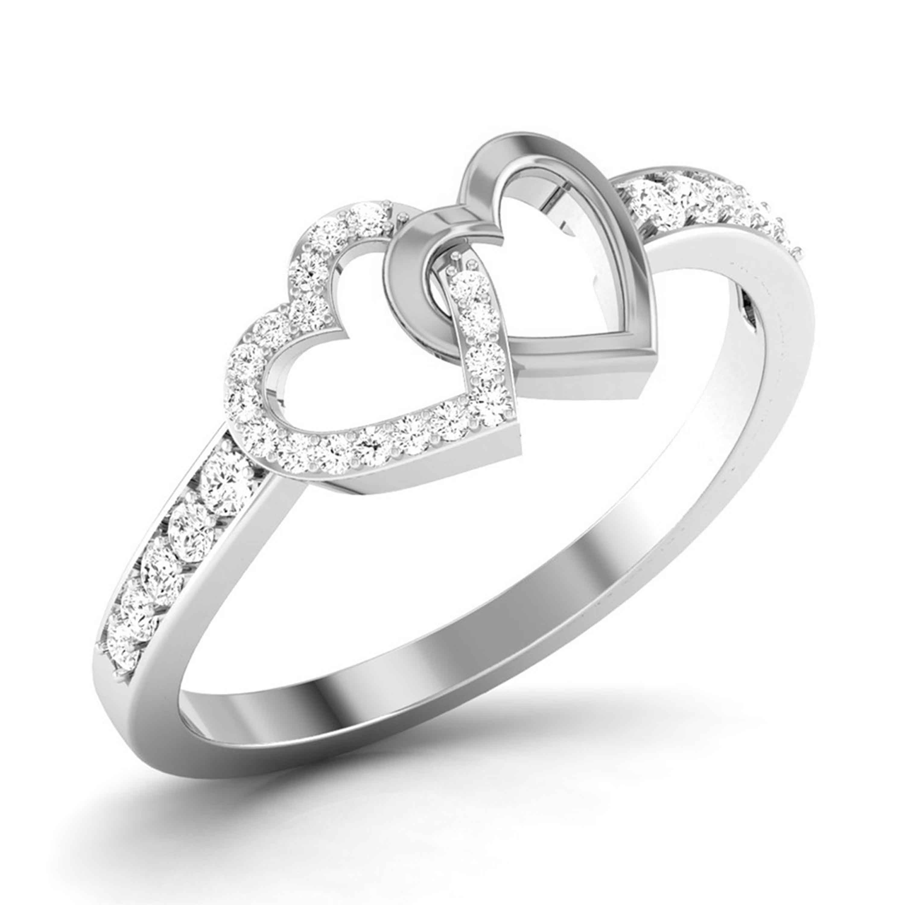 Sparkling Elegance Platinum Heart Diamond Ring
