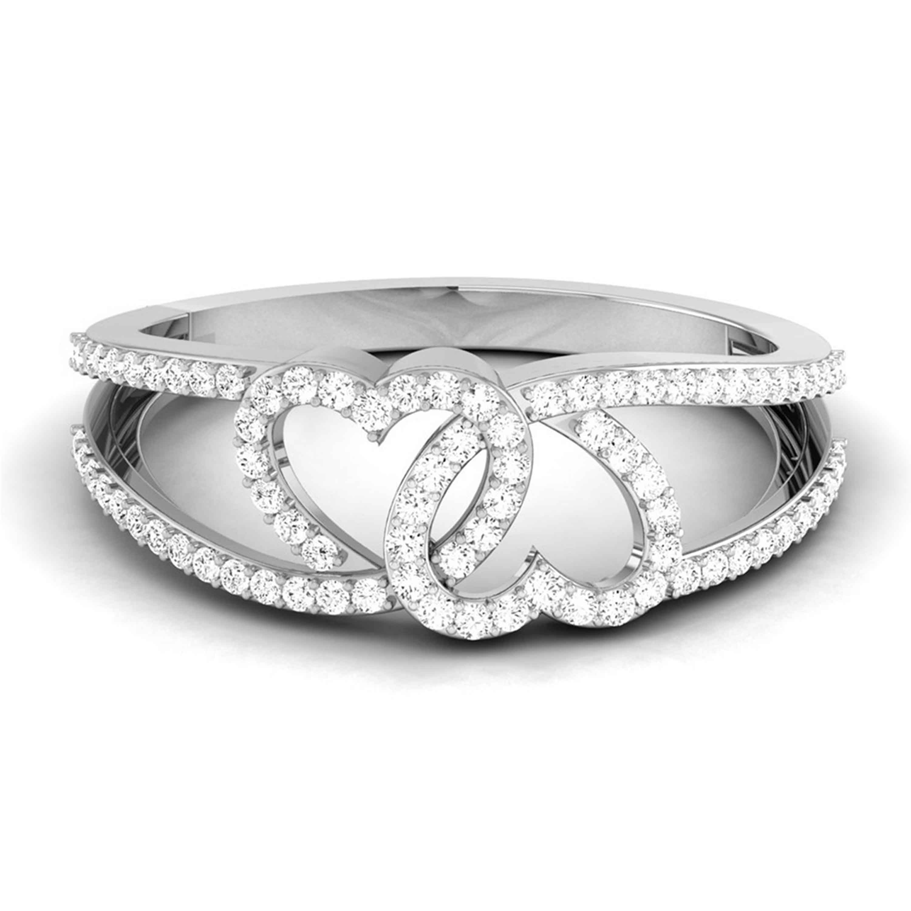 Designer Platinum Heart Diamond Ring JL PT R 8152   Jewelove.US