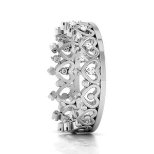 Designer Platinum Heart Diamond Ring JL PT R 8154   Jewelove.US