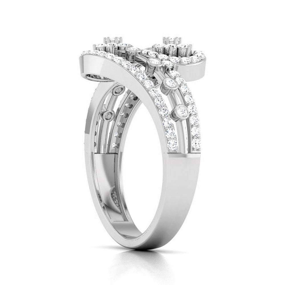 Designer Platinum Diamond Ring with Twist JL PT R8183   Jewelove.US