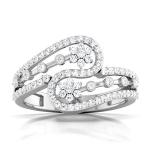 Designer Platinum Diamond Ring with Twist JL PT R8183   Jewelove.US