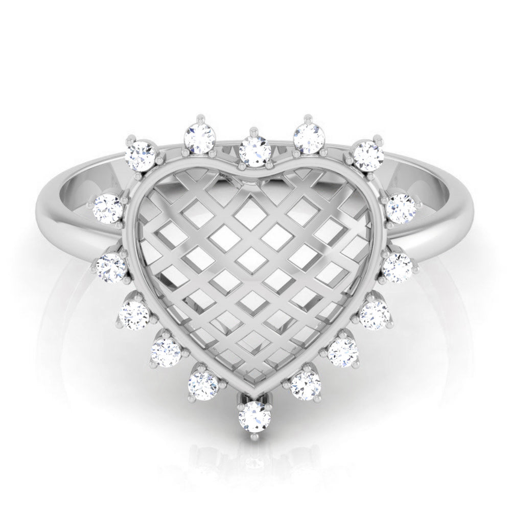 Designer Platinum Heart Diamond Ring for Women JL PT R 8207   Jewelove.US