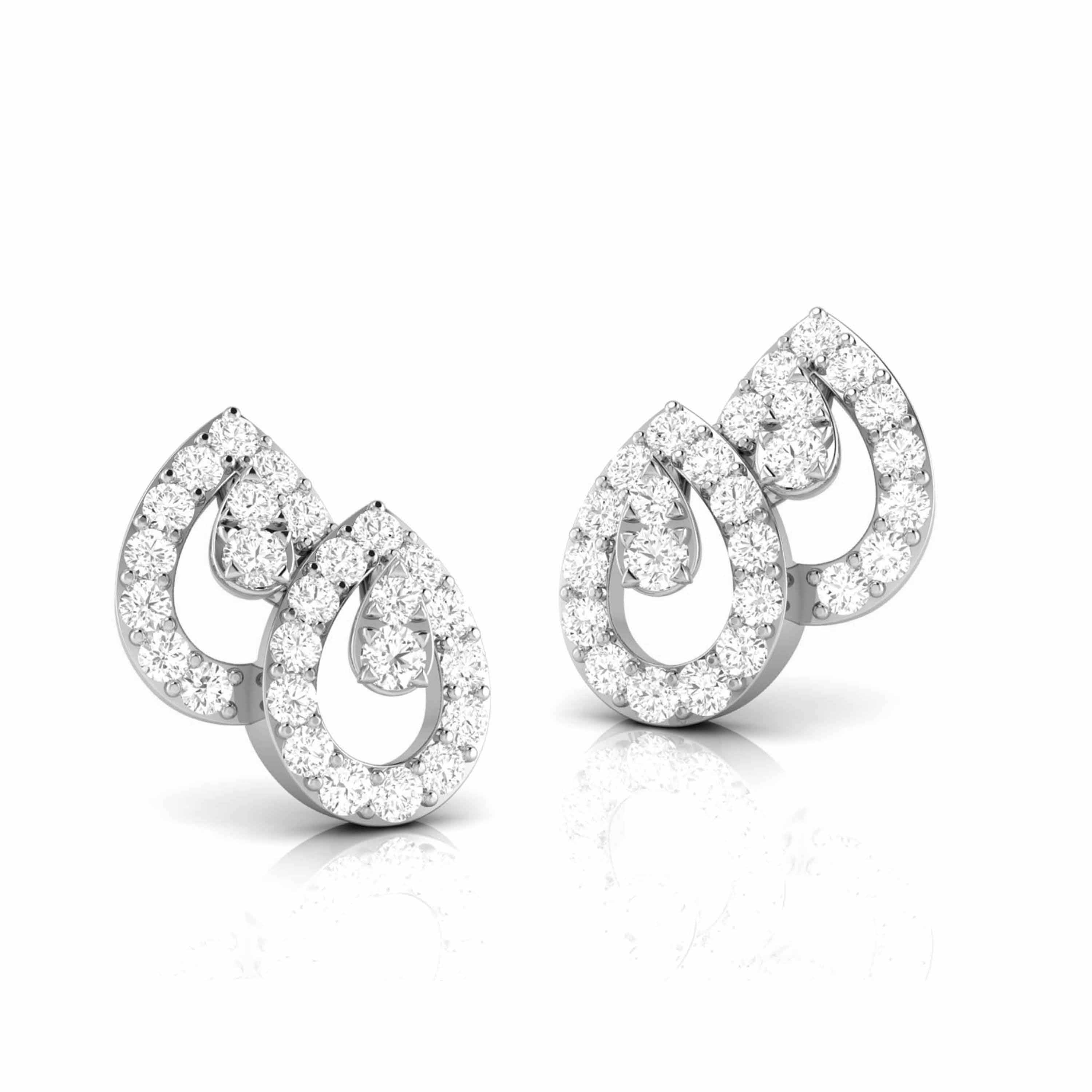 New Fashionable Platinum Diamond Earrings for Women JL PT E OLS 12   Jewelove.US