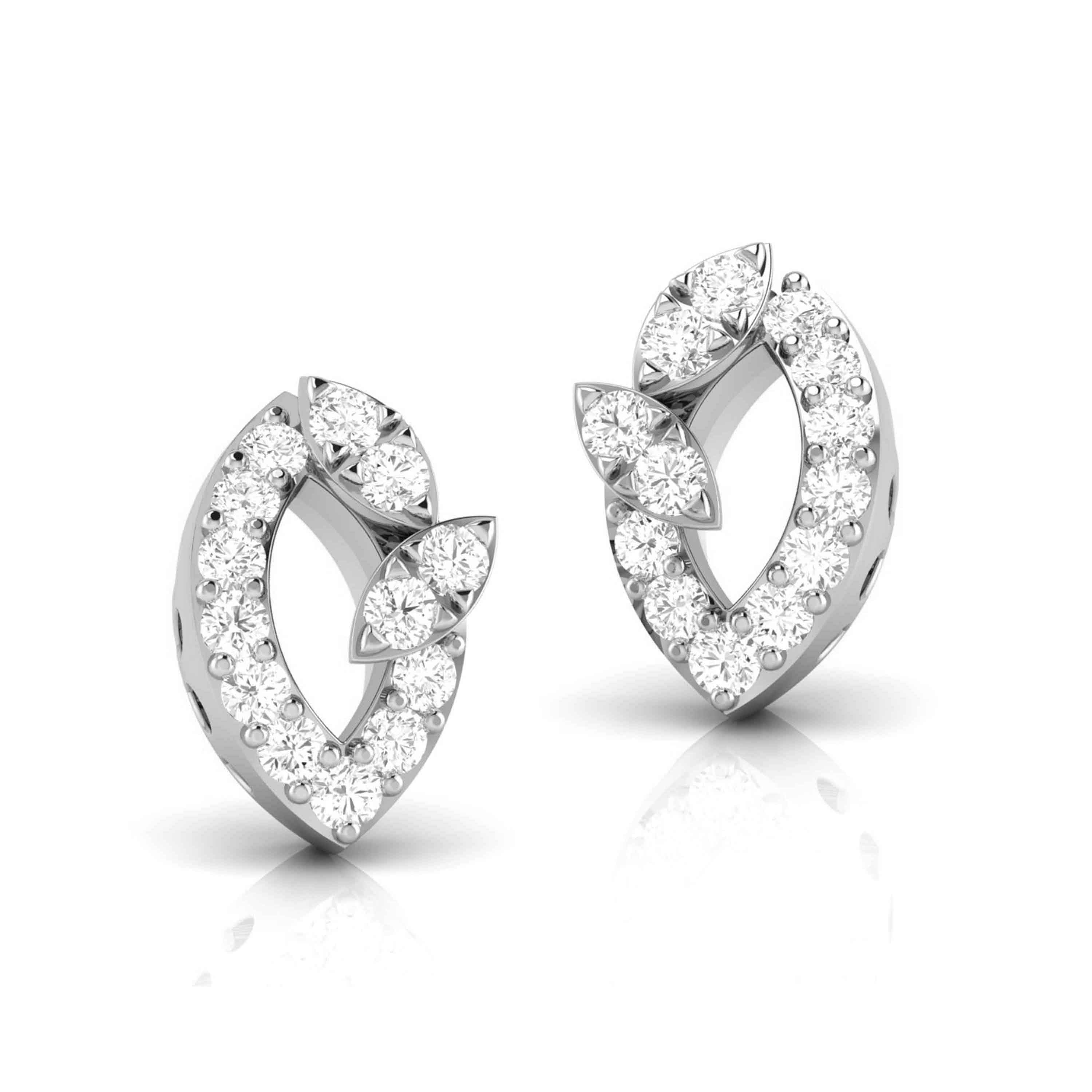 Designer Platinum Diamond Earrings for Women JL PT E OLS 13   Jewelove.US