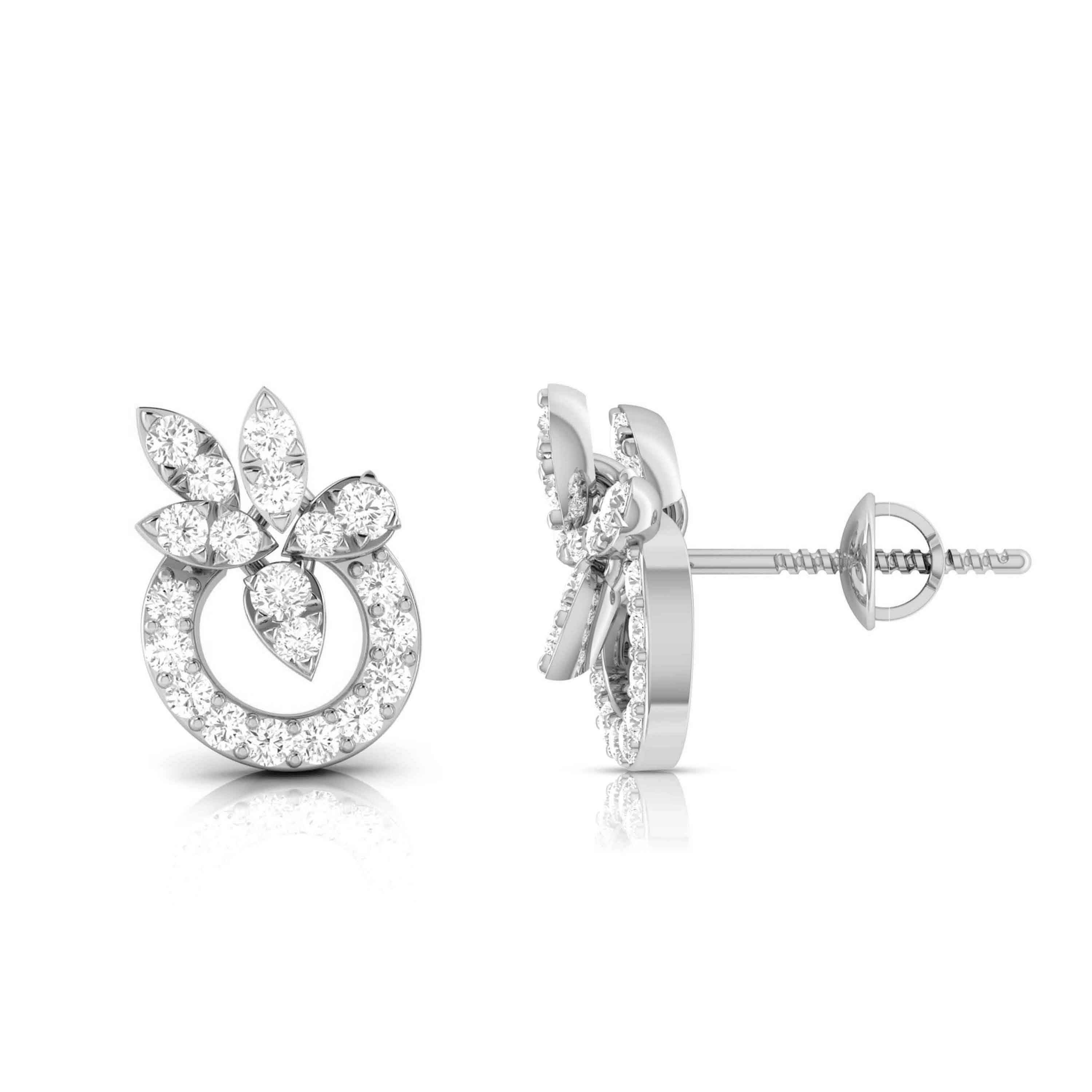 New Fashionable Platinum Diamond Earrings for Women JL PT E OLS 19   Jewelove.US