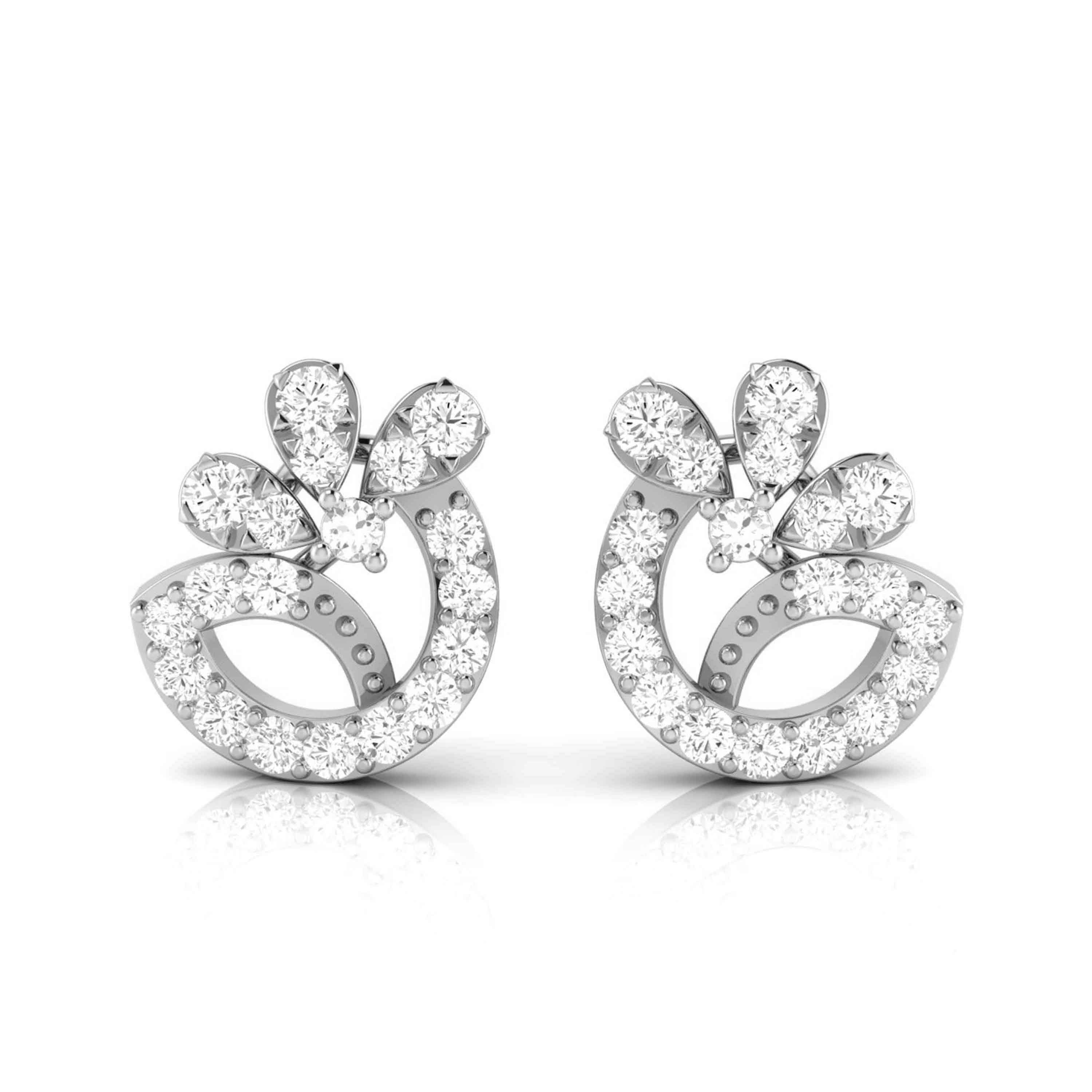 New Fashionable Platinum Diamond Earrings for Women JL PT E OLS 20  VVS-GH Jewelove.US