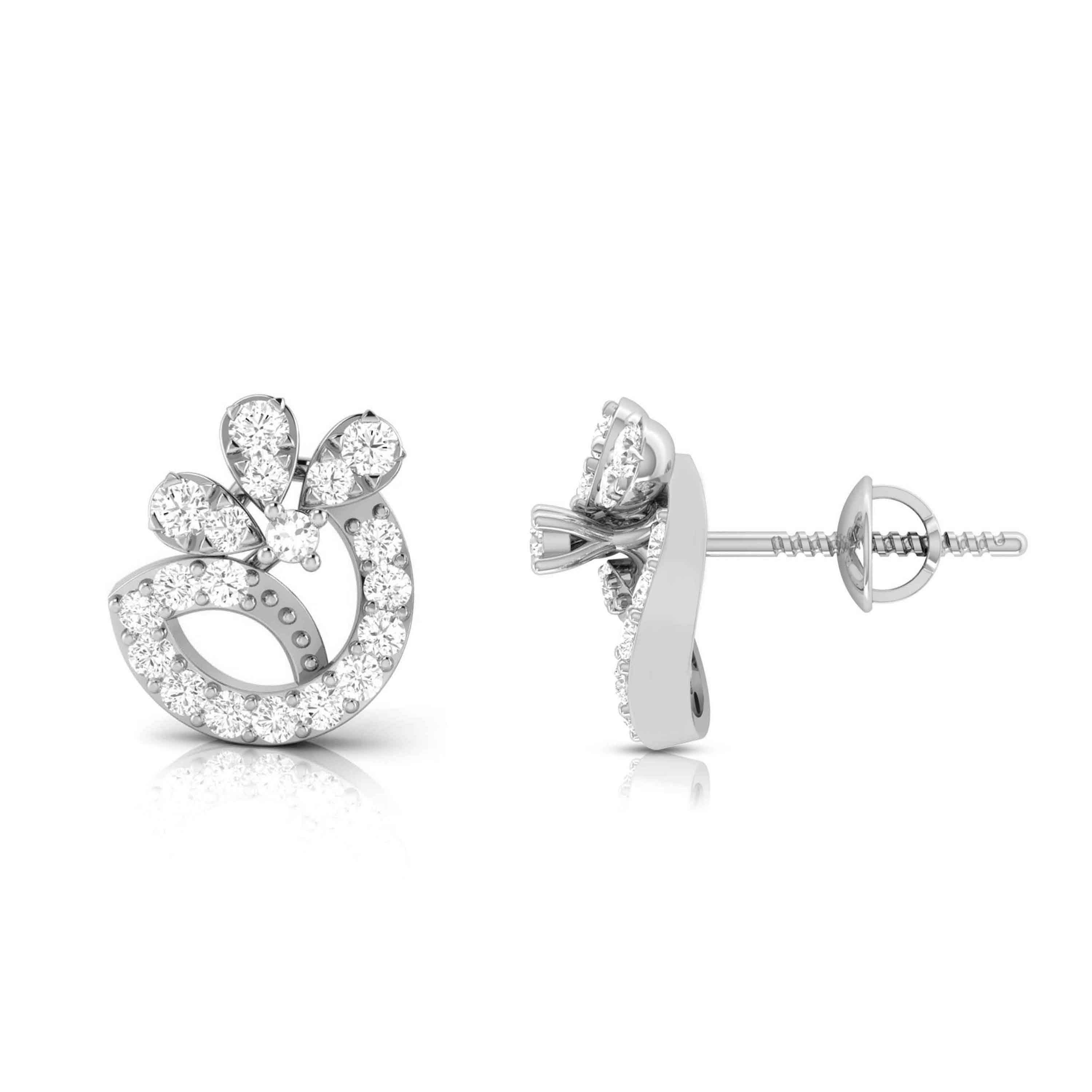 New Fashionable Platinum Diamond Earrings for Women JL PT E OLS 20   Jewelove.US