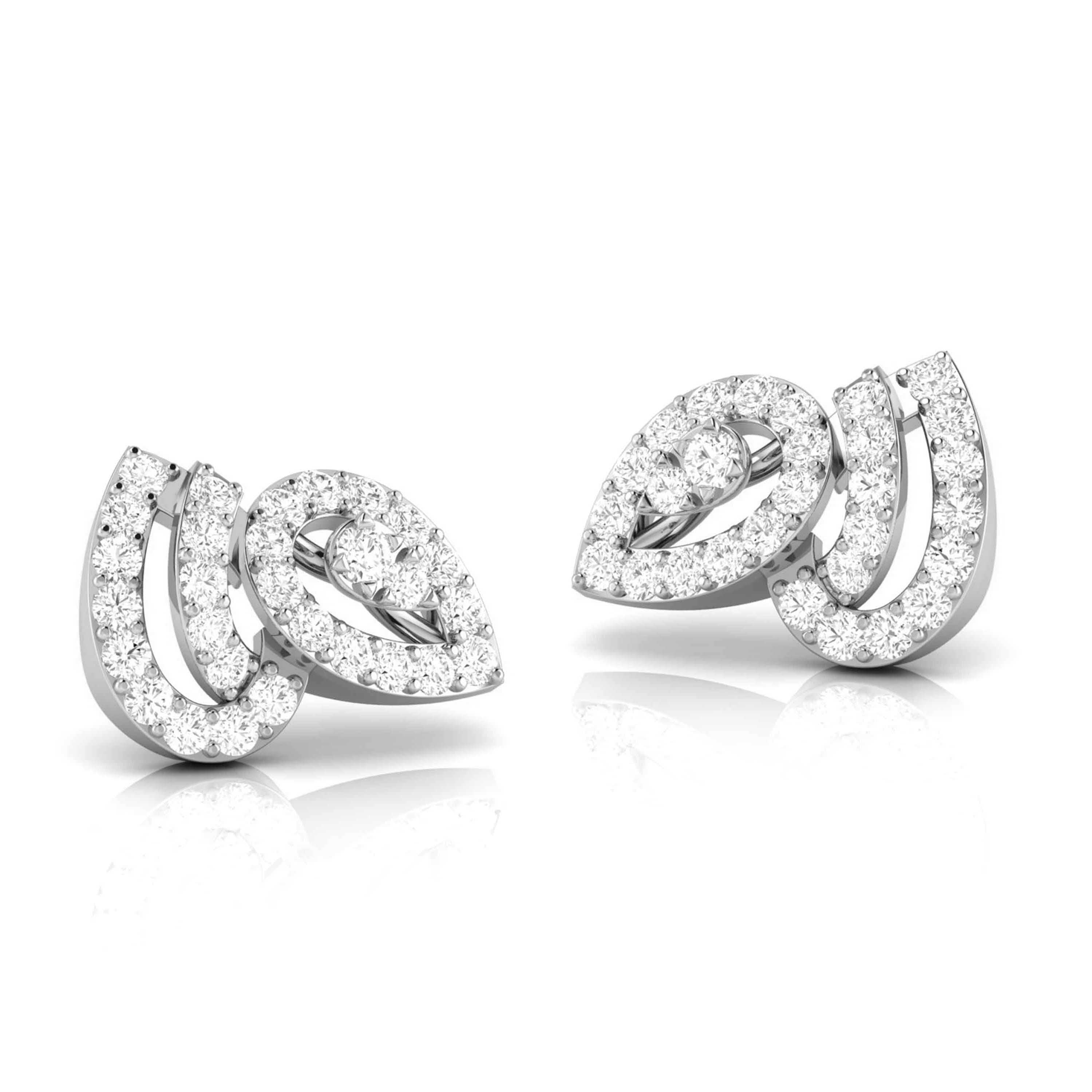 Designer Platinum Diamond Earrings for Women JL PT E OLS 22   Jewelove.US