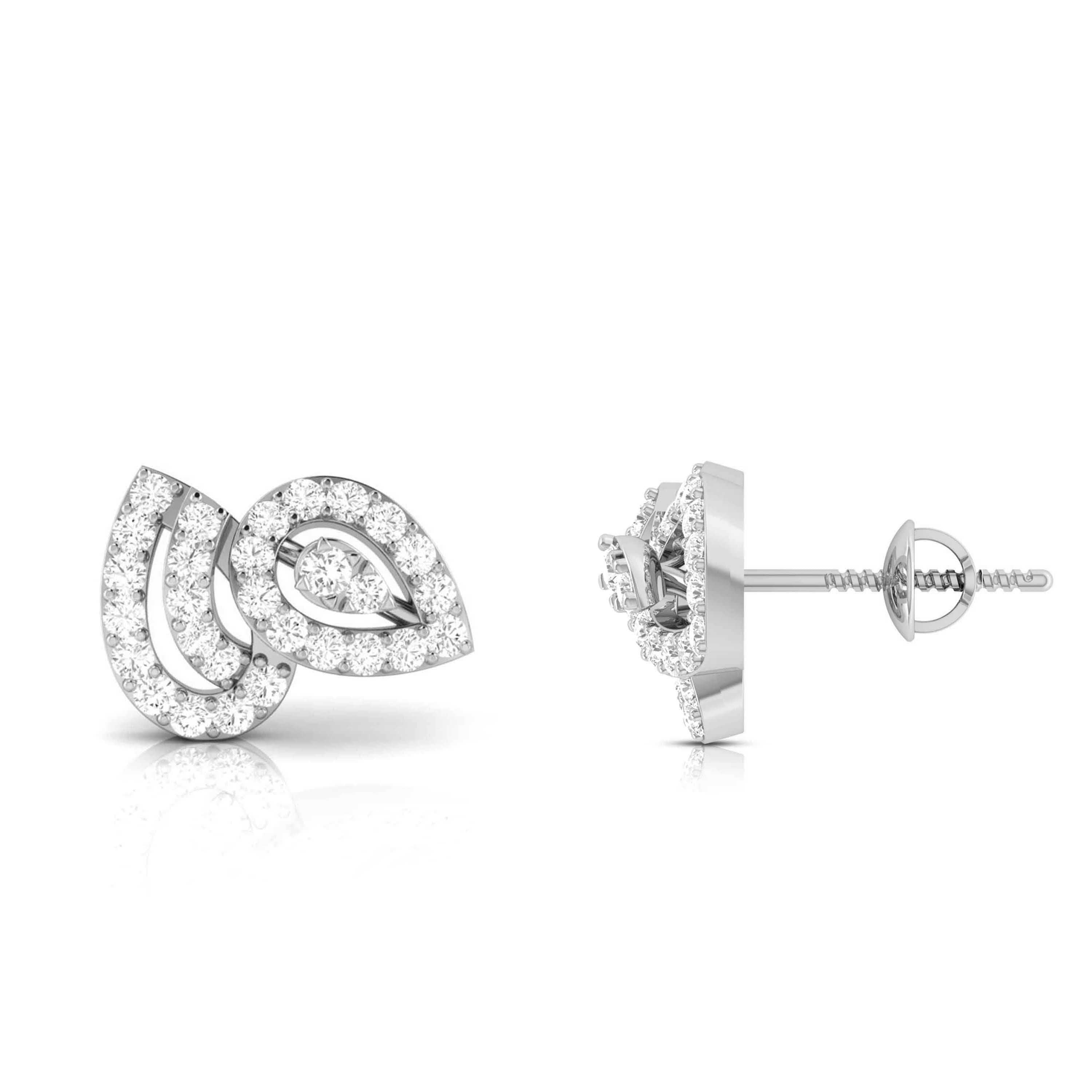 Designer Platinum Diamond Earrings for Women JL PT E OLS 22   Jewelove.US