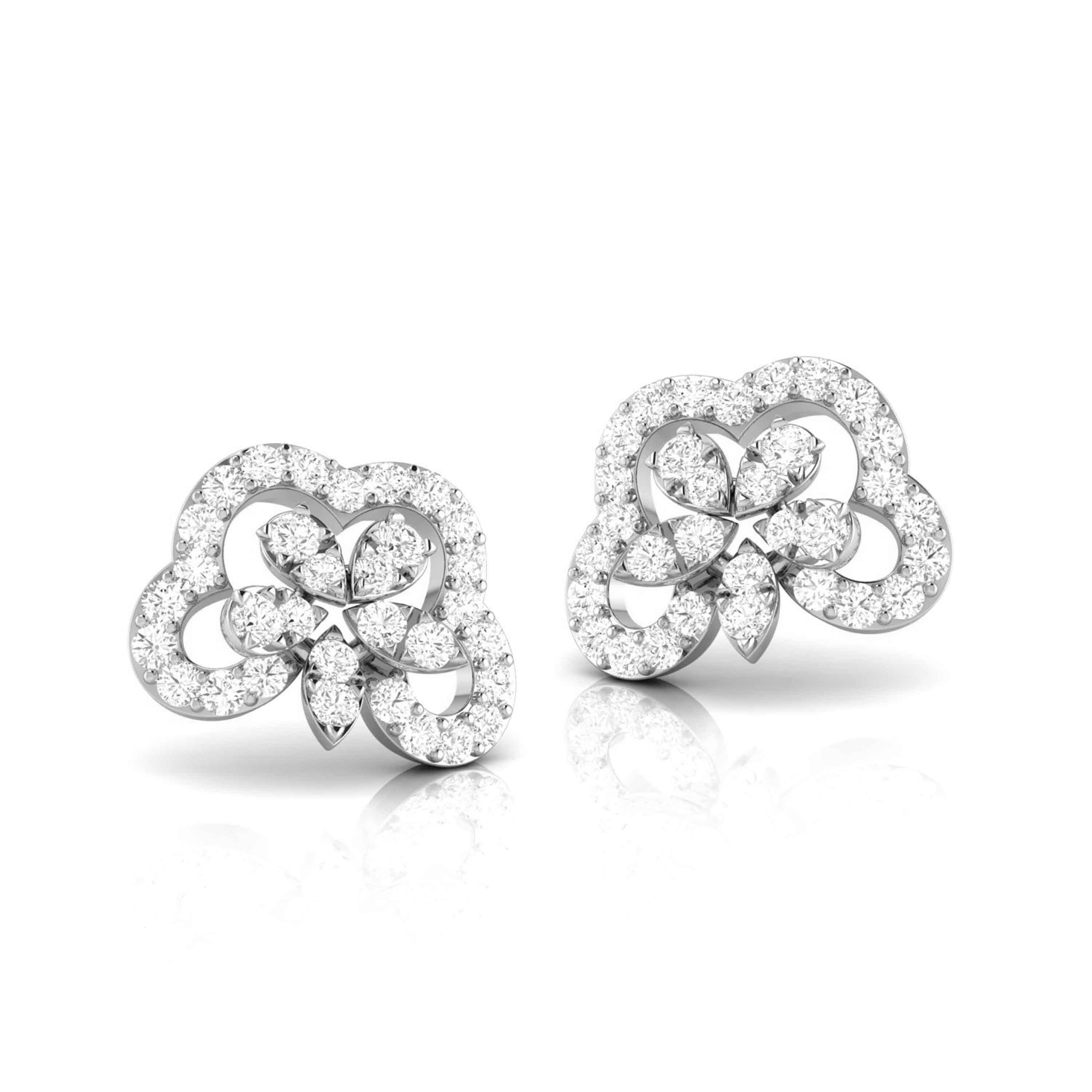 Designer Platinum Diamond Earrings for Women JL PT E OLS 25   Jewelove.US