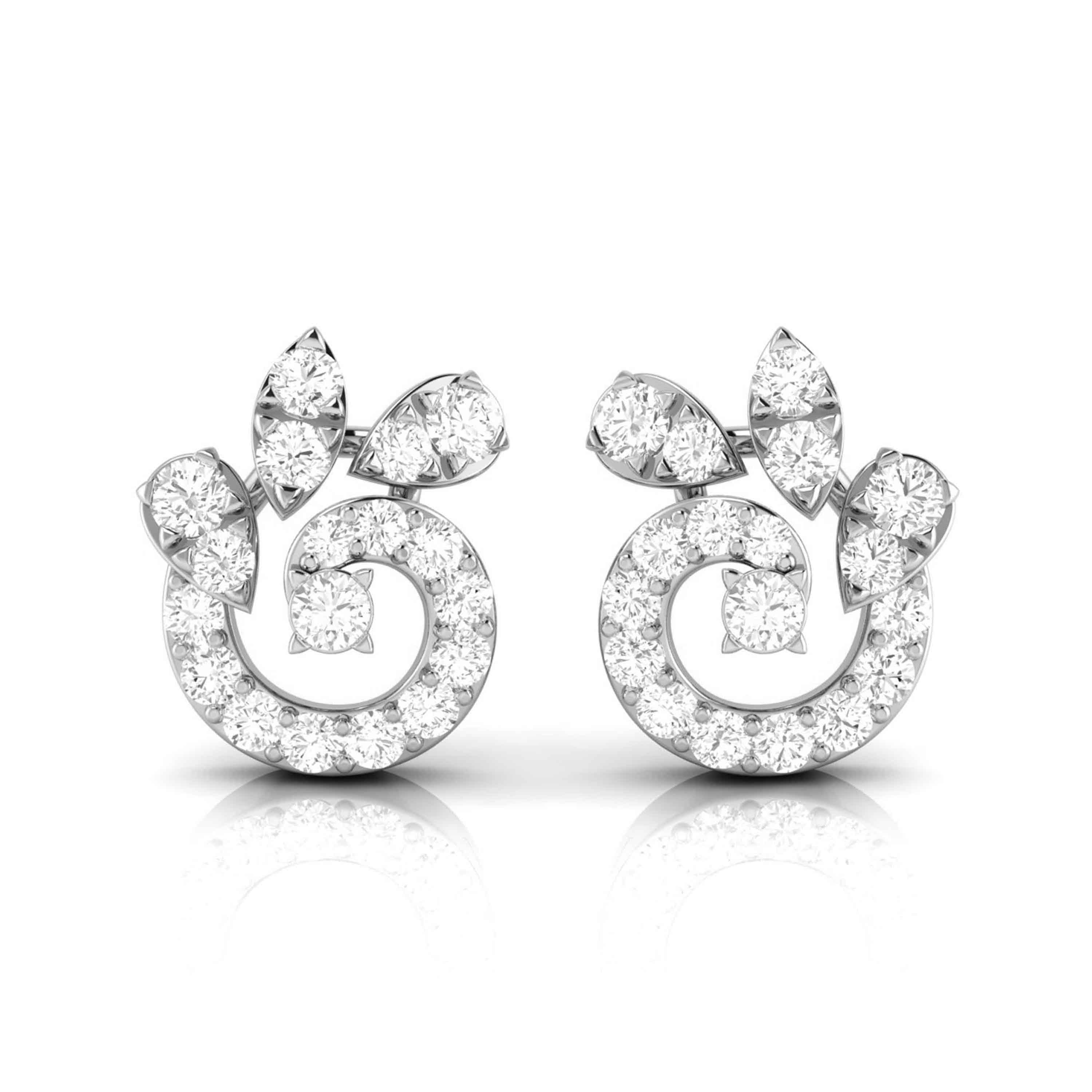 Designer Platinum Diamond Earrings JL PT E OLS 27   Jewelove.US