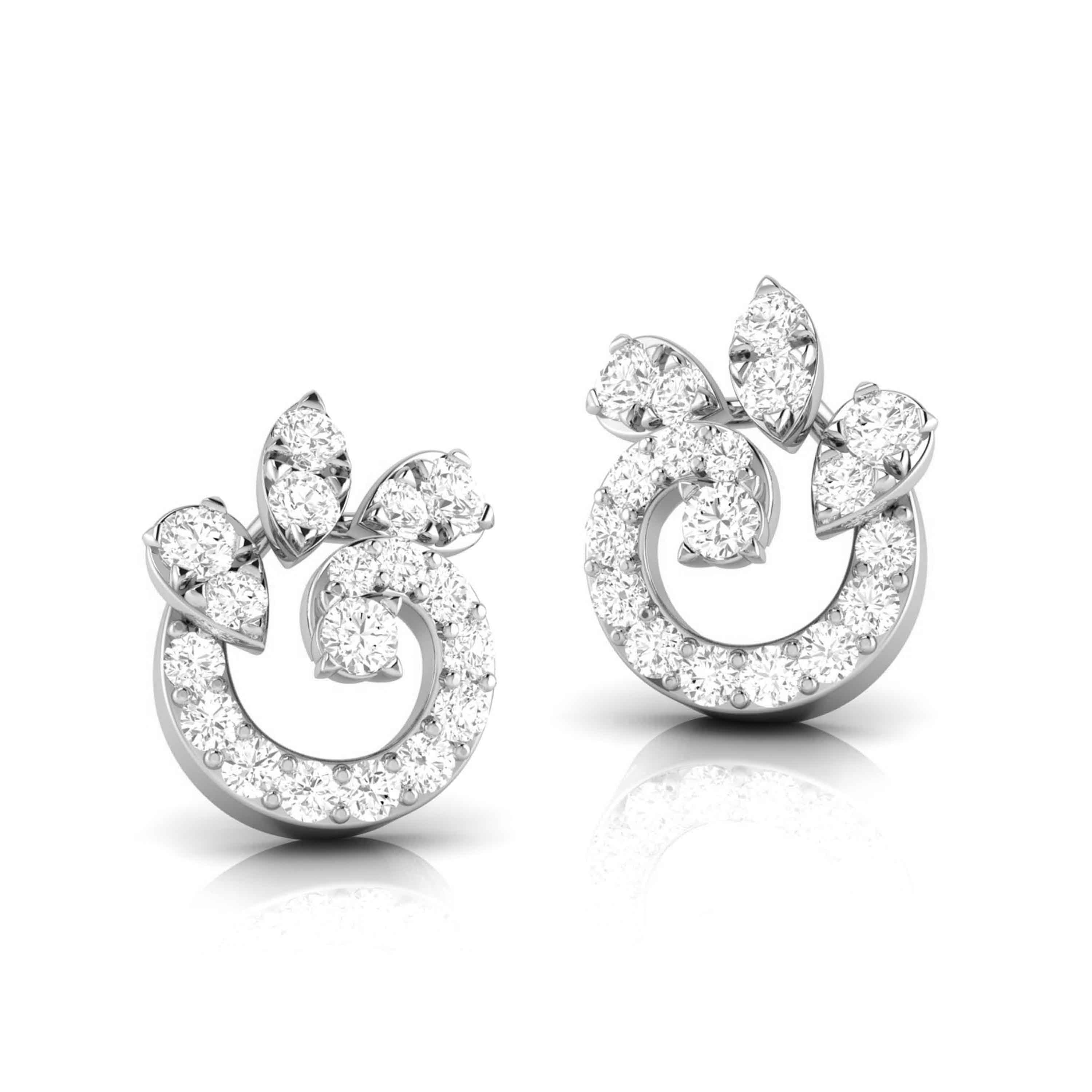 Designer Platinum Diamond Earrings JL PT E OLS 27   Jewelove.US