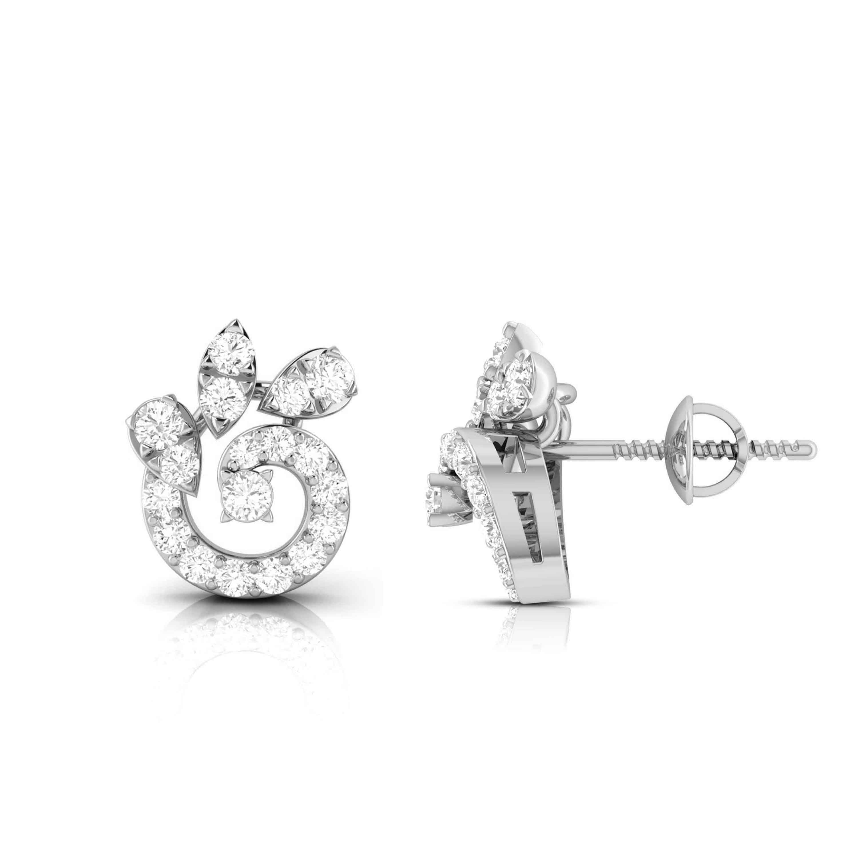 Designer Platinum Diamond Earrings JL PT E OLS 27   Jewelove.US