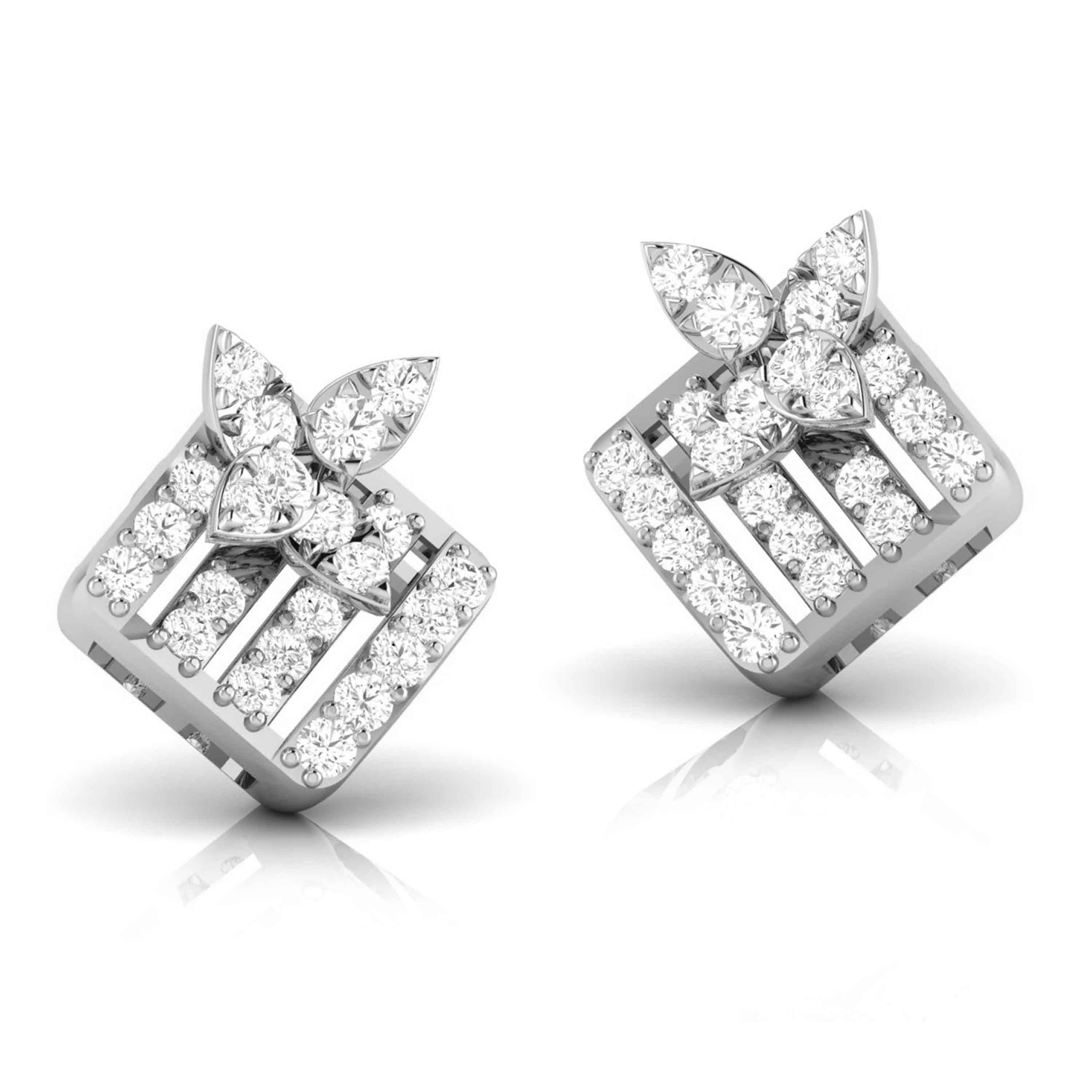 Designer Platinum Diamond Earrings for Women JL PT E OLS 3   Jewelove.US