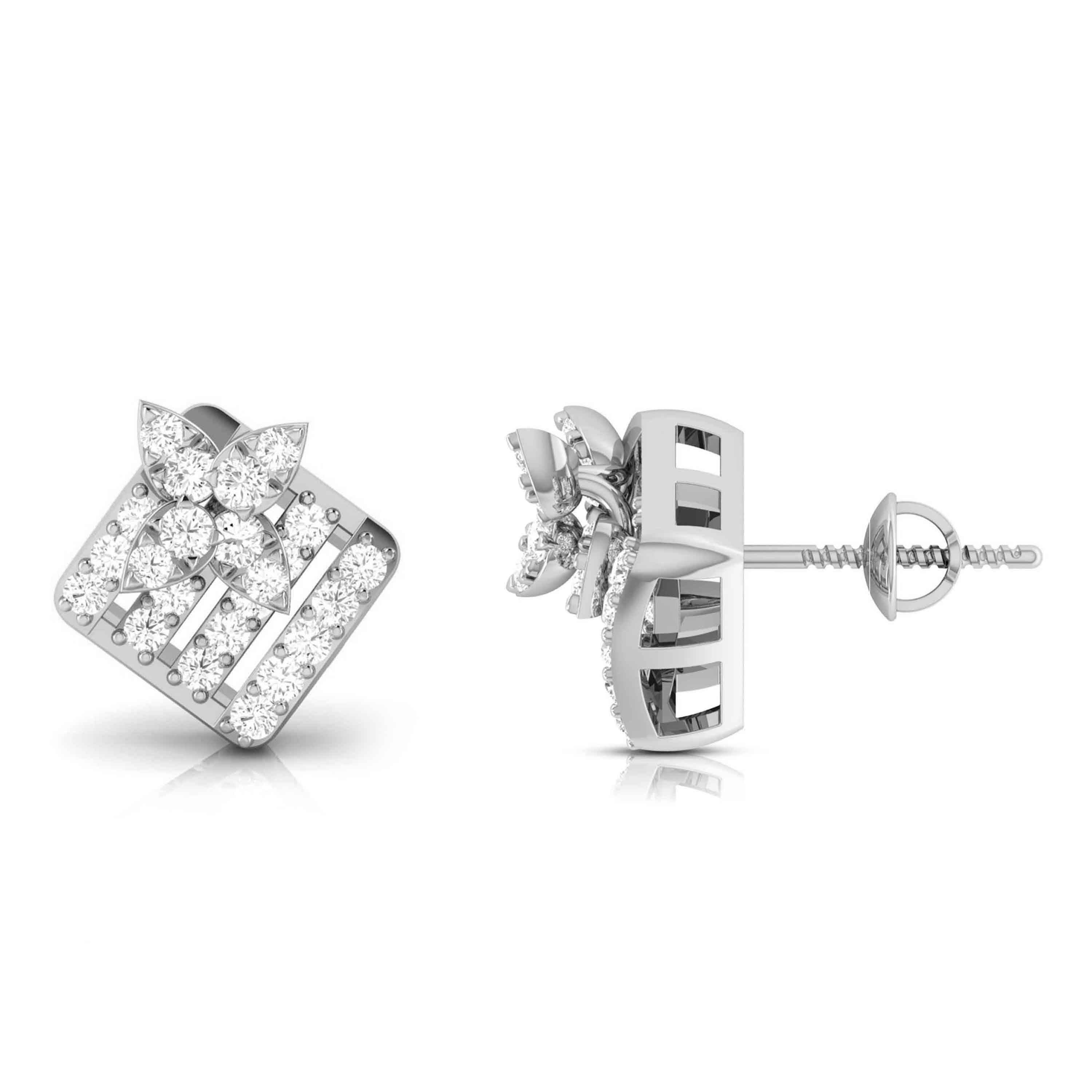 Designer Platinum Diamond Earrings for Women JL PT E OLS 3   Jewelove.US