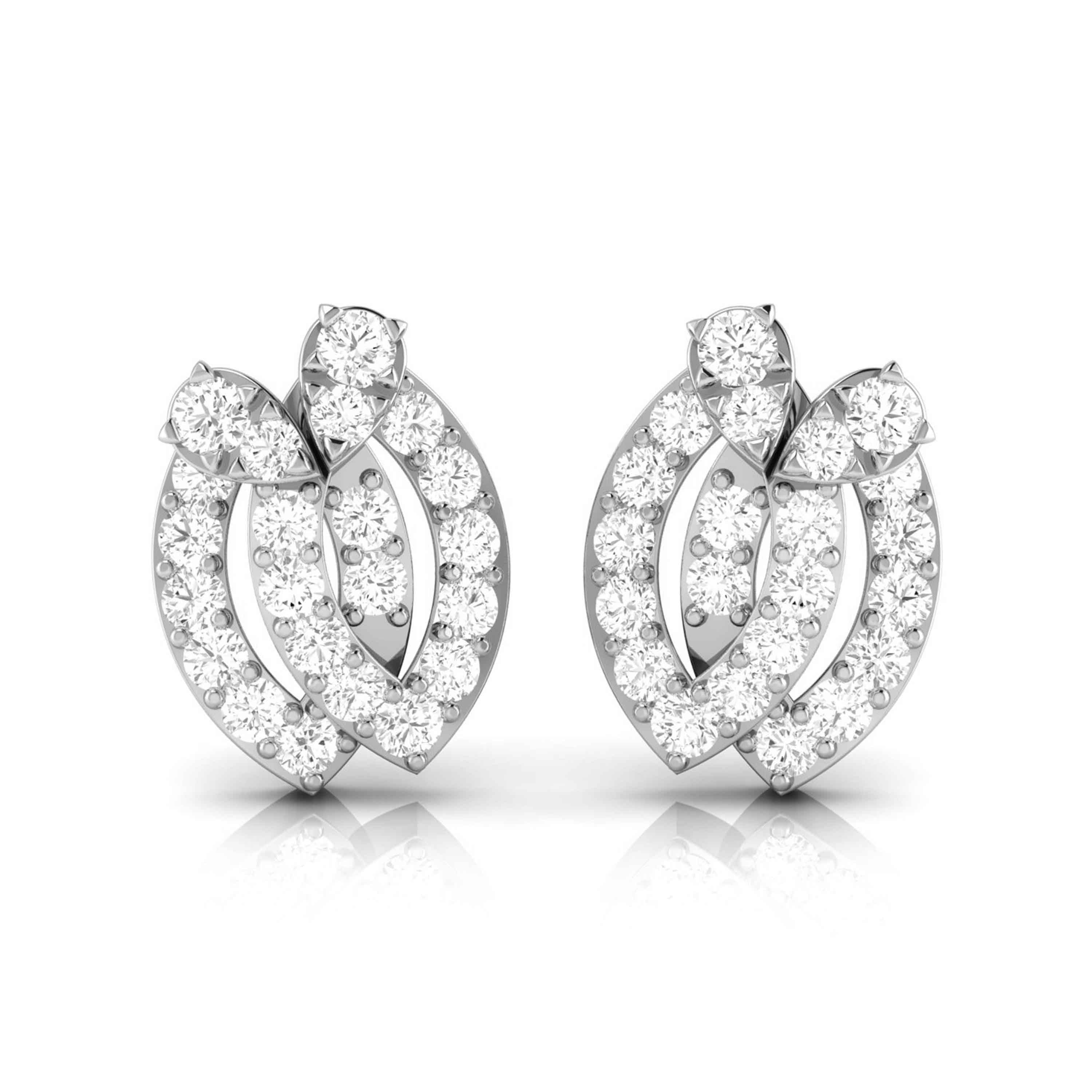 Designer Platinum Diamond Earrings for Women JL PT E OLS 7  VVS-GH Jewelove.US