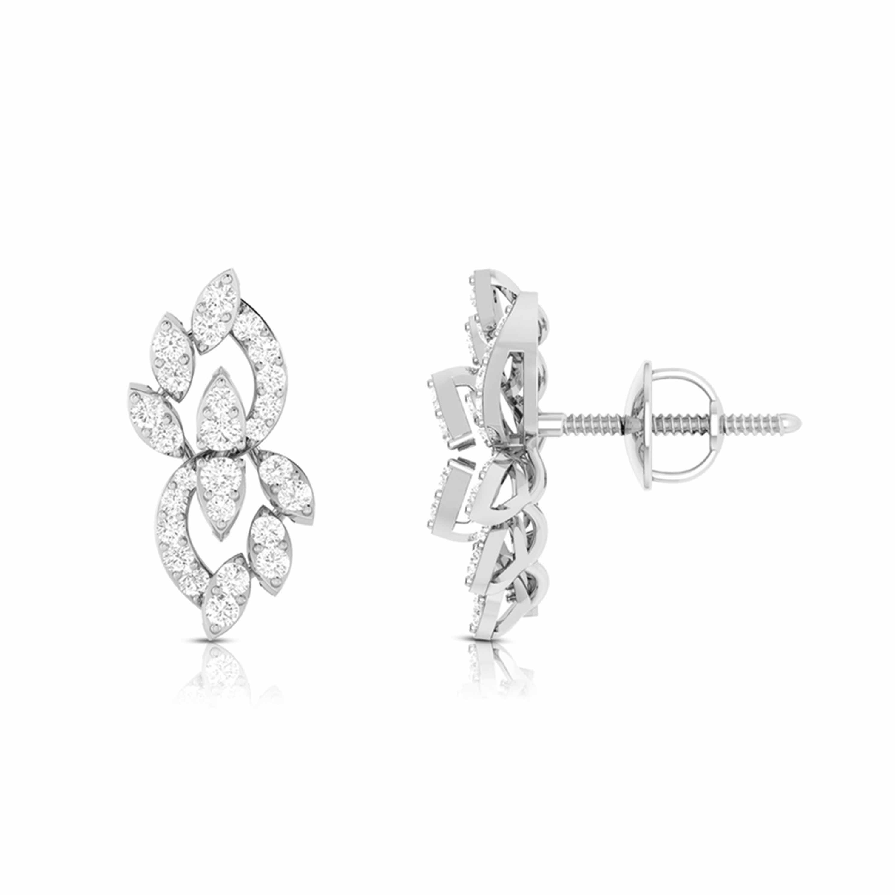 Beautiful Platinum Earrings with Diamonds for Women JL PT E ST 2059   Jewelove.US