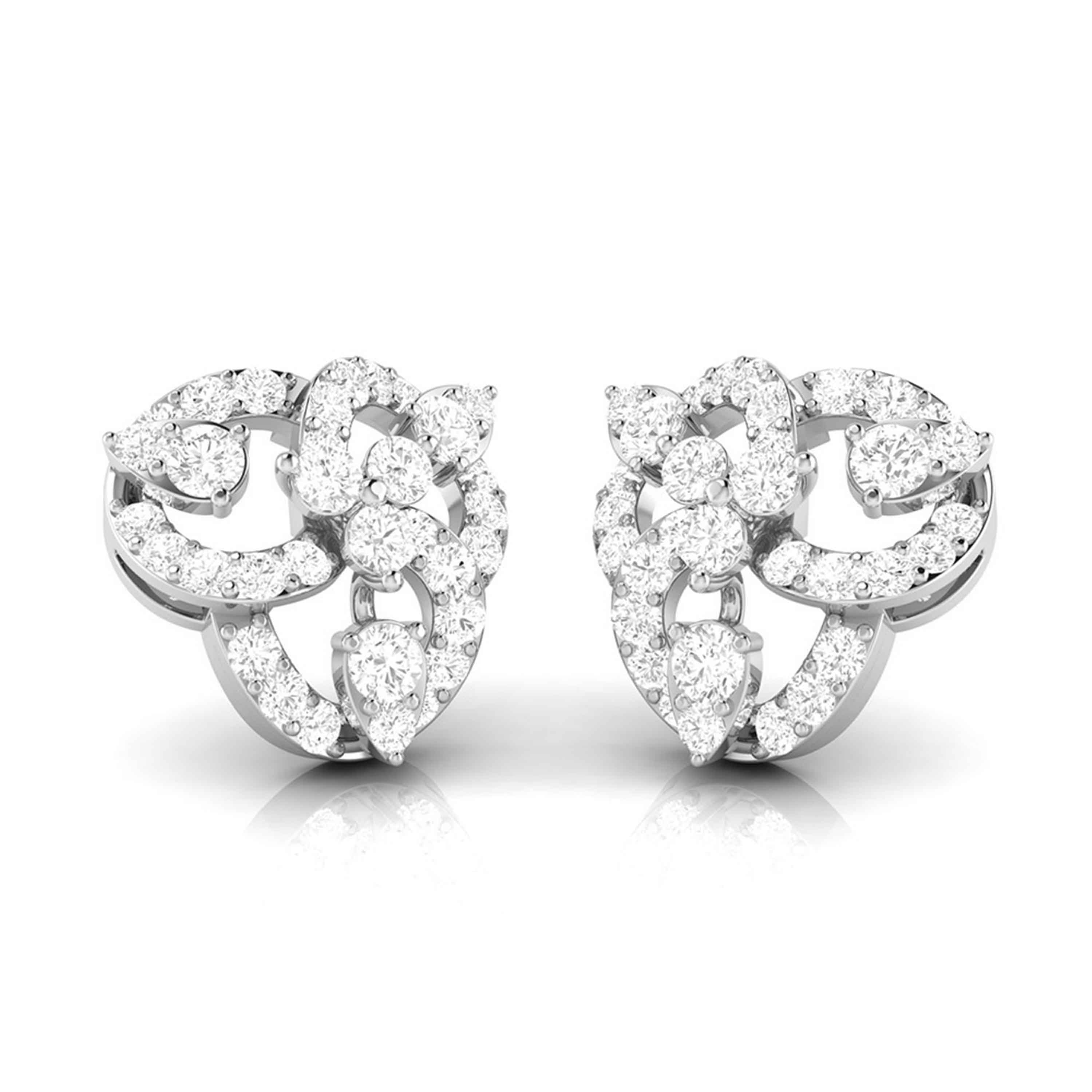 Beautiful Platinum Earrings with Diamonds for Women JL PT E ST 2061   Jewelove.US