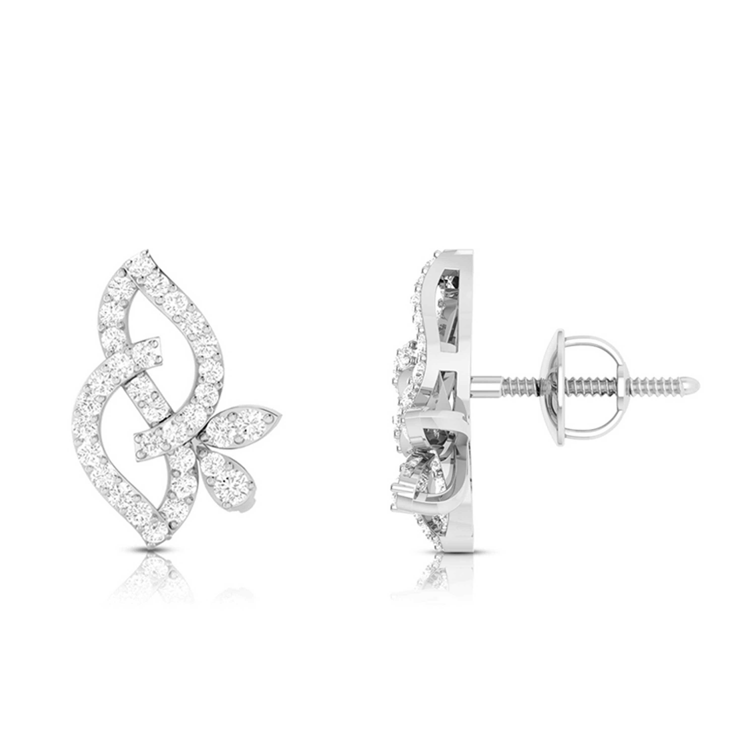 Beautiful Platinum Earrings with Diamonds for Women JL PT E ST 2063   Jewelove.US