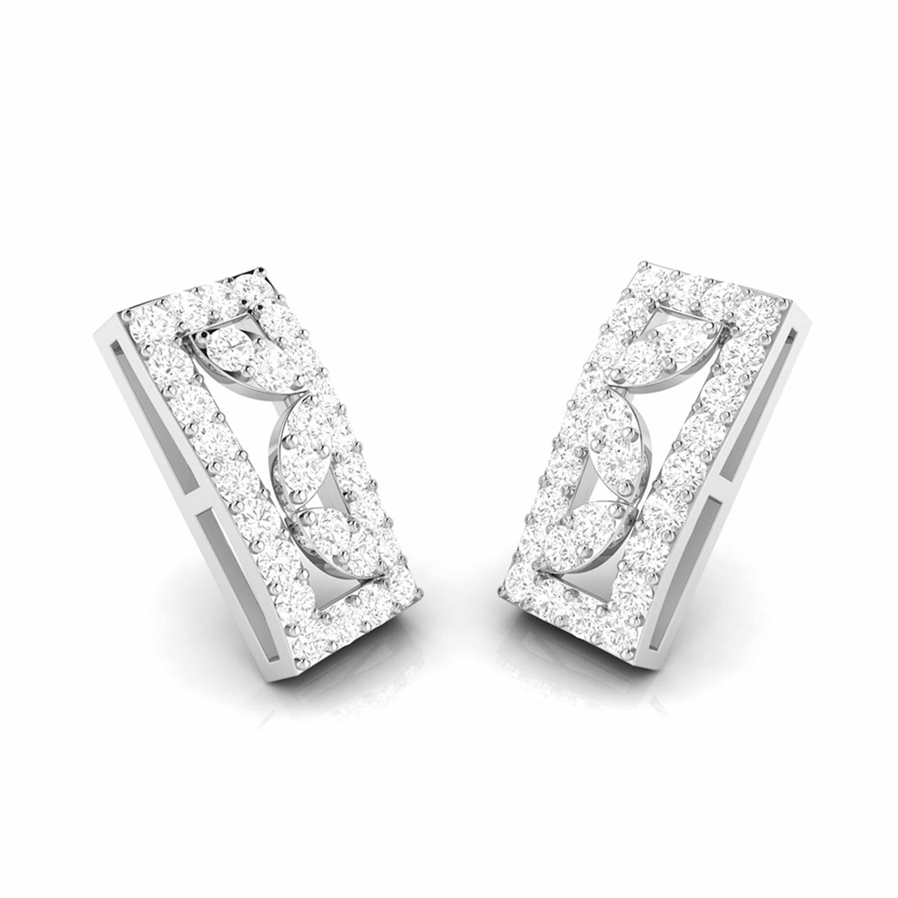 Beautiful Platinum Earrings with Diamonds for Women JL PT E ST 2069   Jewelove.US