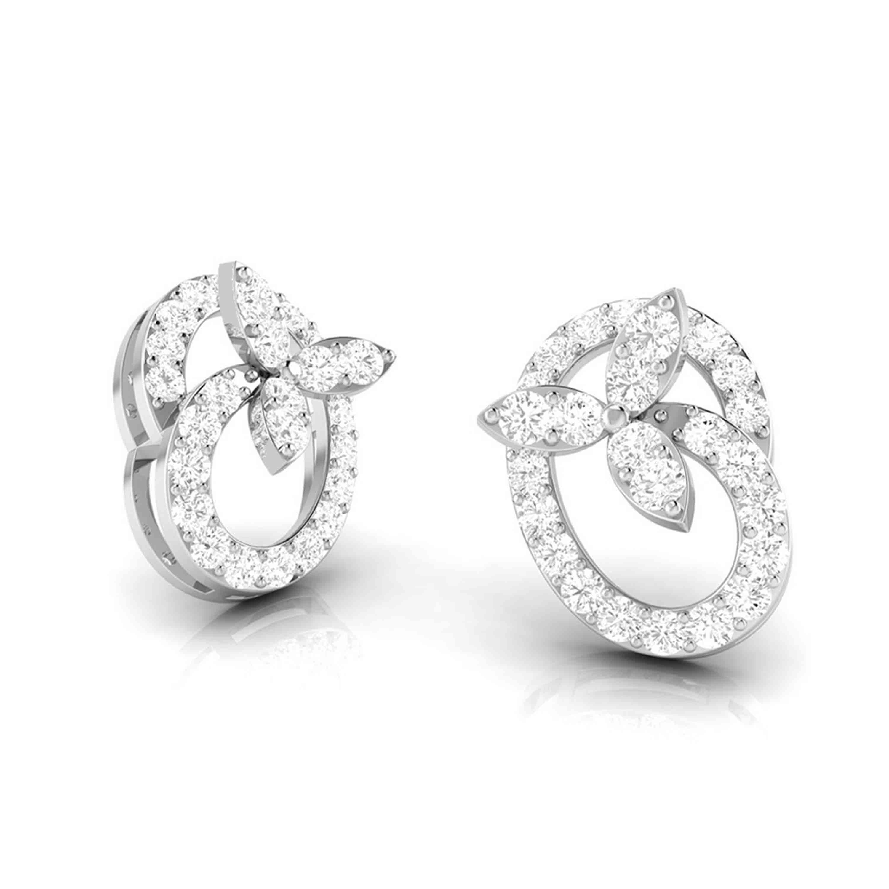 Beautiful Platinum Earrings with Diamonds for Women JL PT E ST 2090   Jewelove.US