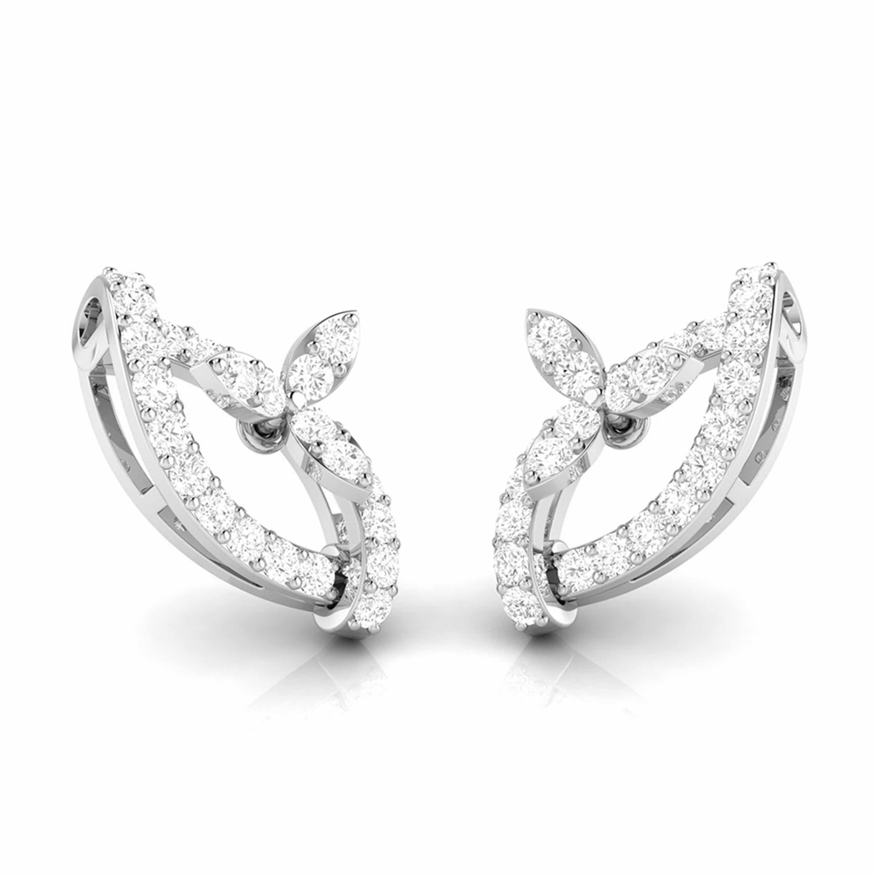 Beautiful Platinum Earrings with Diamonds for Women JL PT E ST 2107   Jewelove.US