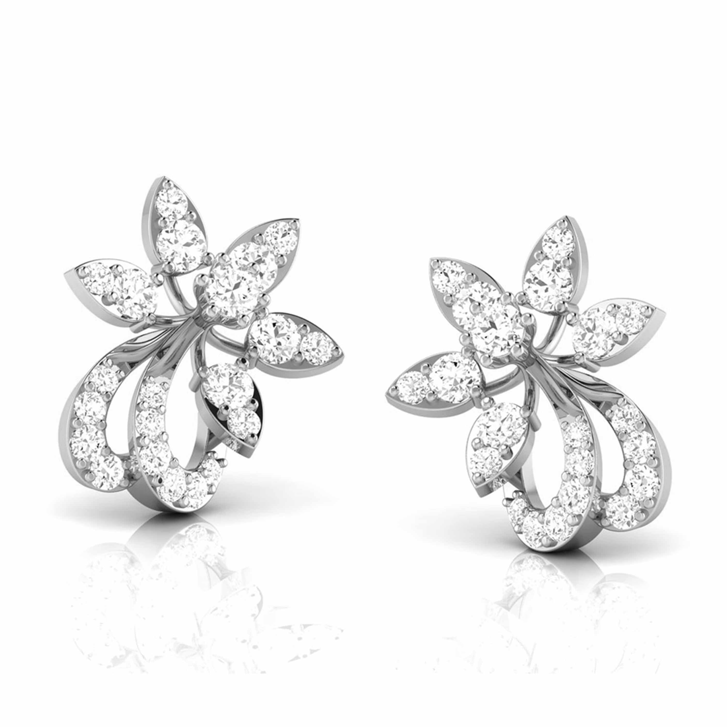 Beautiful Platinum Earrings with Diamonds JL PT E ST 2202  VVS-GH Jewelove.US