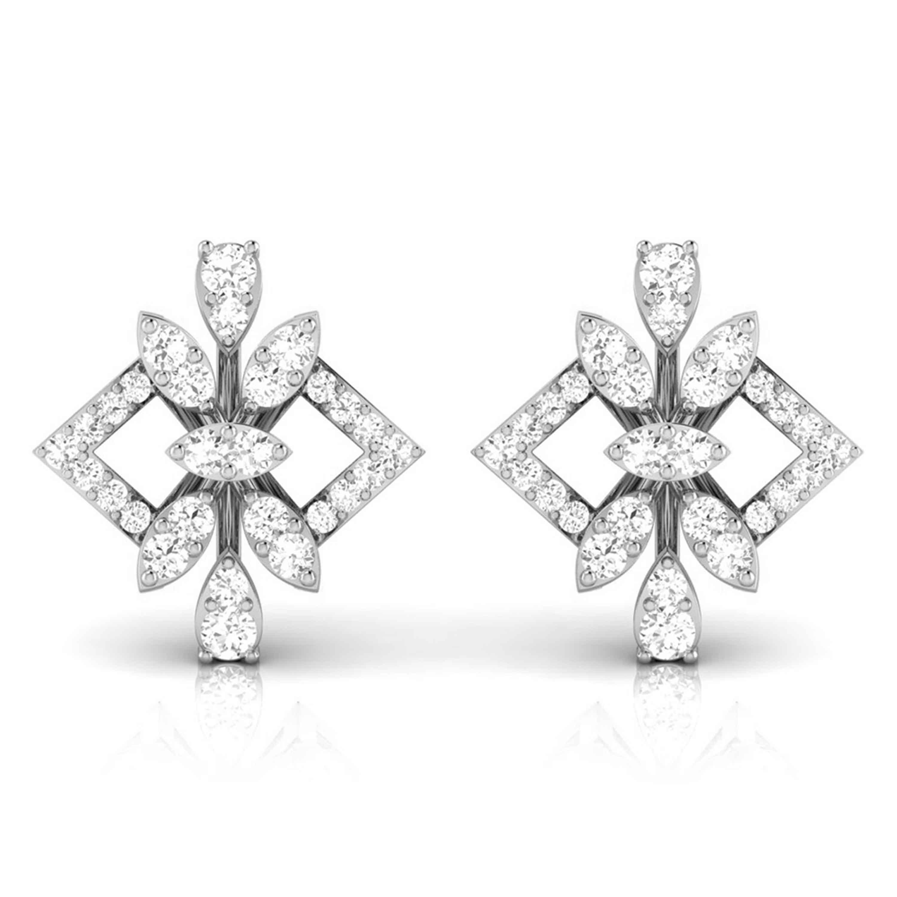 Beautiful Platinum Earrings with Diamonds JL PT E ST 2203  VVS-GH Jewelove.US