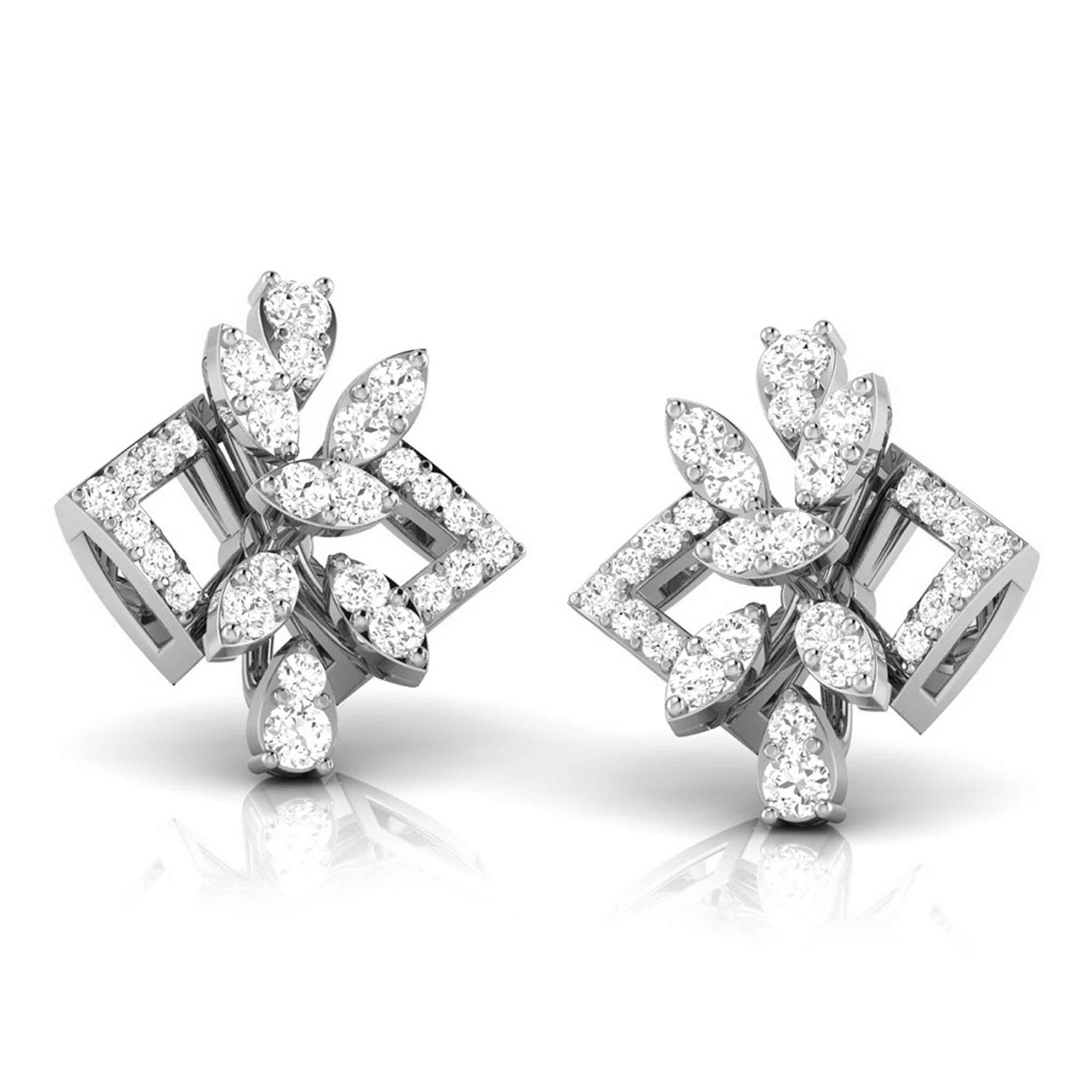 Beautiful Platinum Earrings with Diamonds JL PT E ST 2203   Jewelove.US