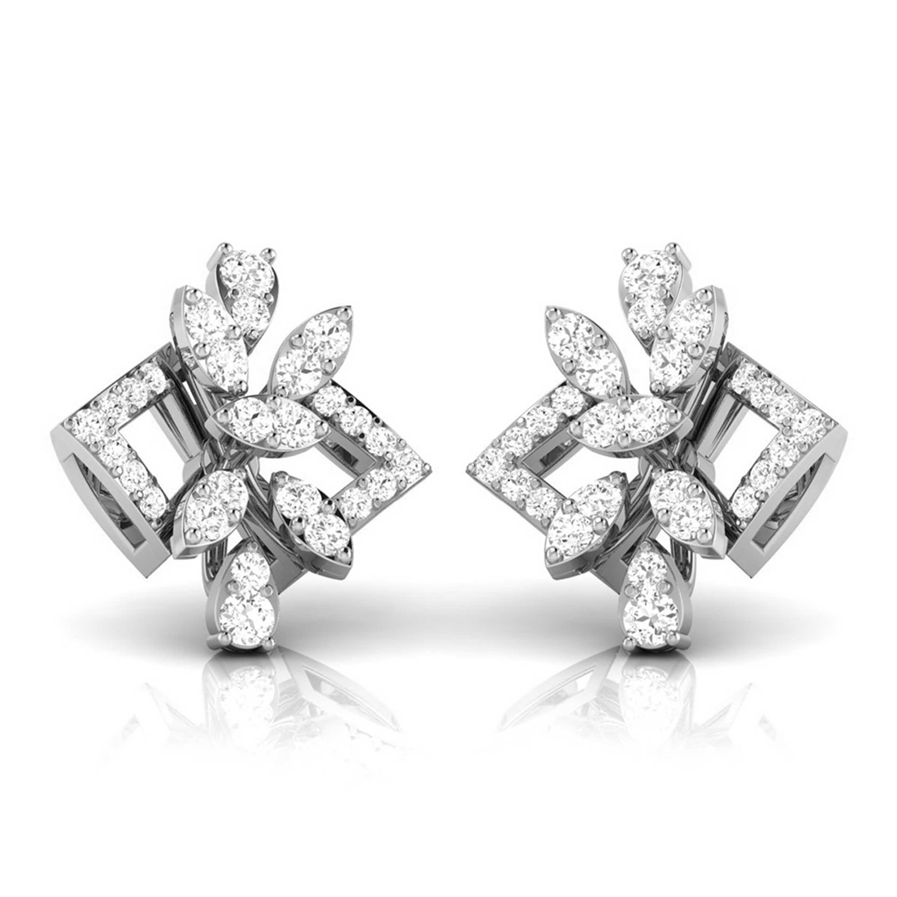 Beautiful Platinum Earrings with Diamonds JL PT E ST 2203   Jewelove.US