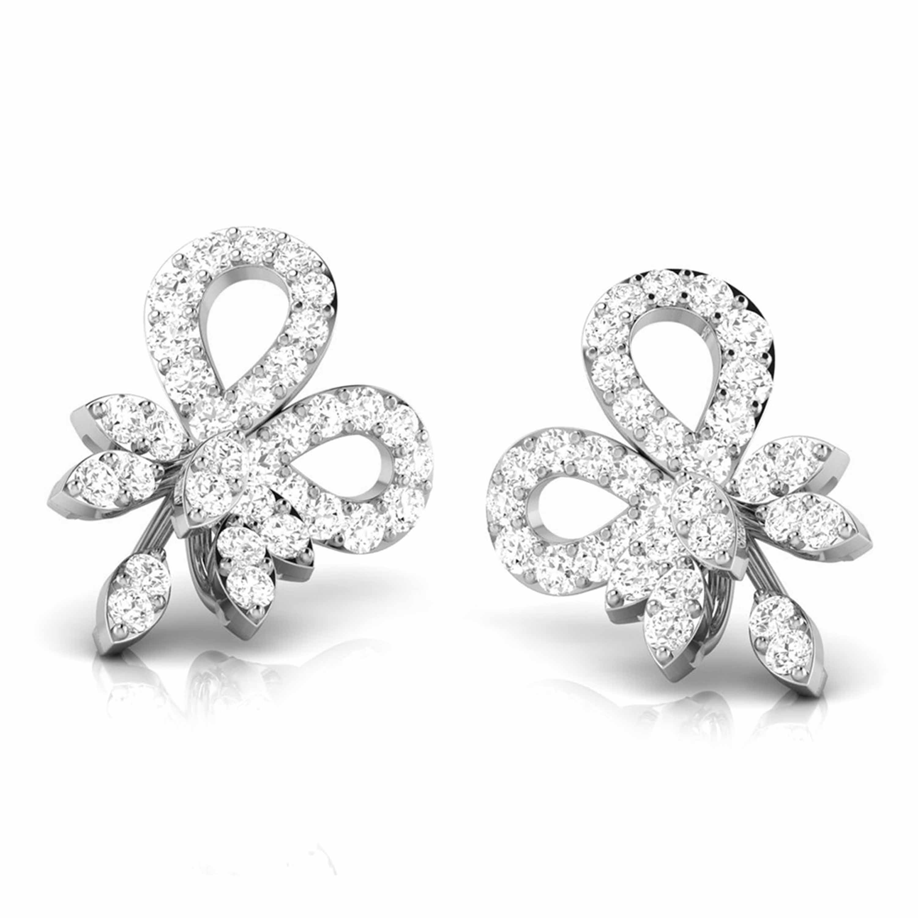 Beautiful Platinum Earrings with Diamonds JL PT E ST 2206   Jewelove.US