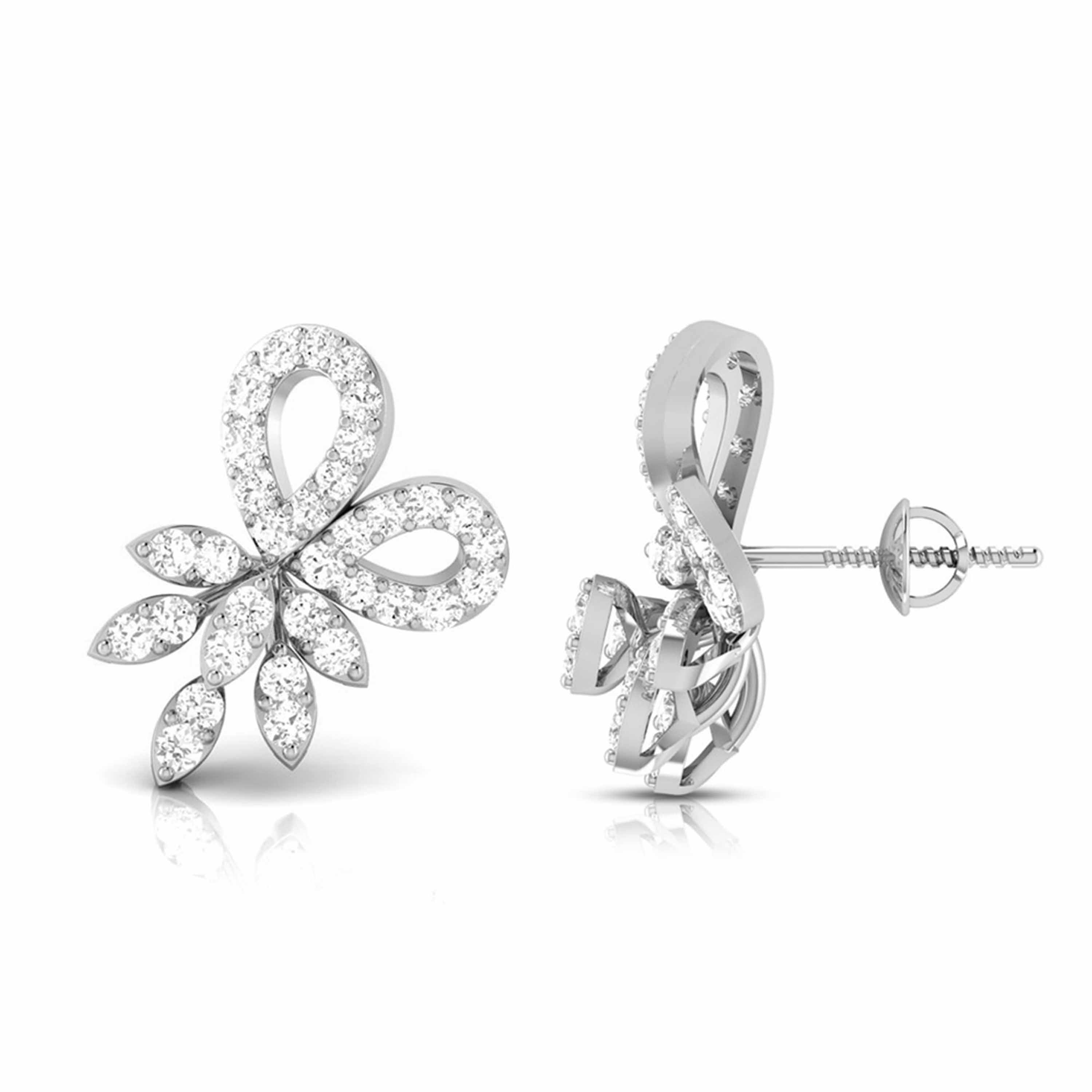 Beautiful Platinum Earrings with Diamonds JL PT E ST 2206   Jewelove.US