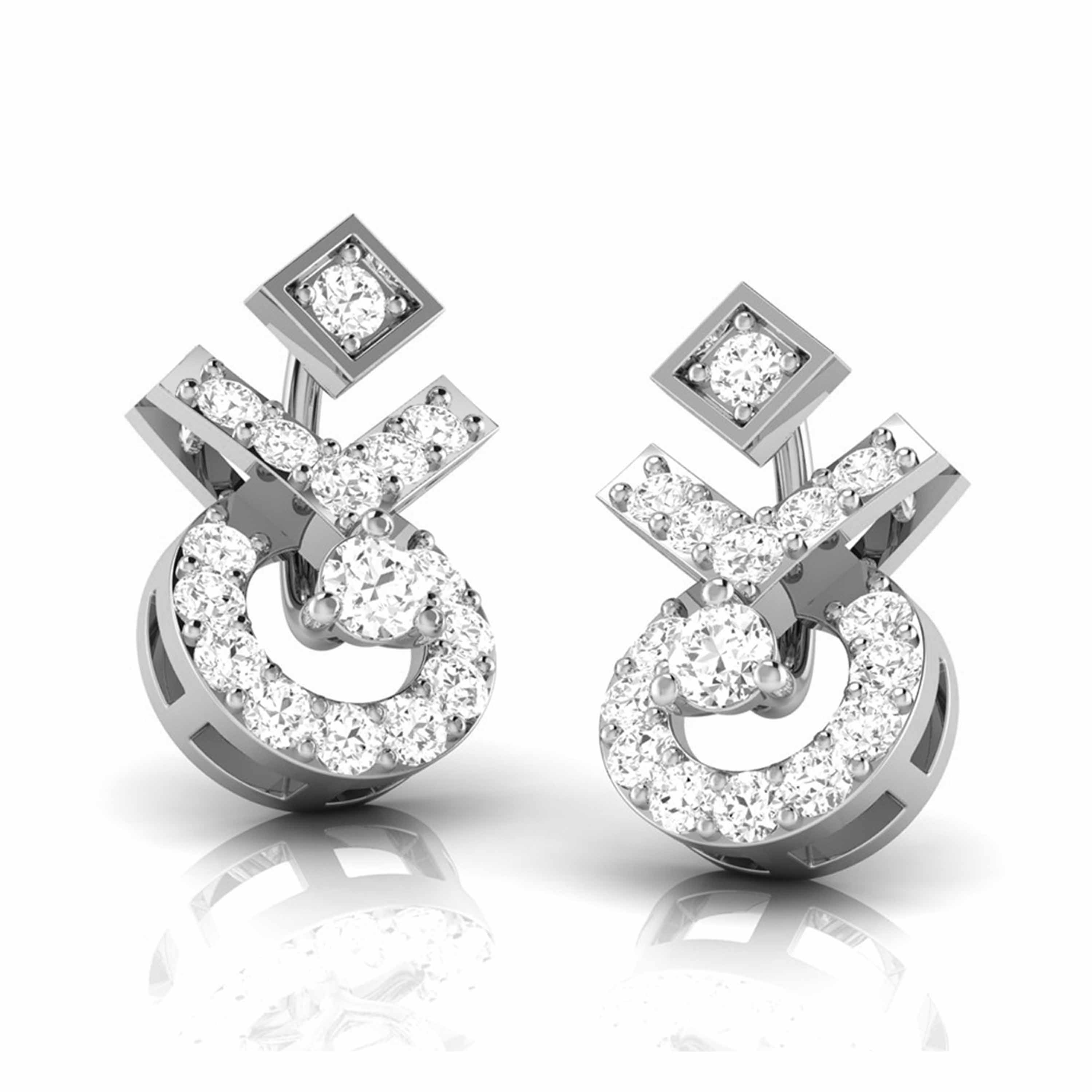 Platinum Earrings with Diamonds JL PT E ST 2210   Jewelove.US