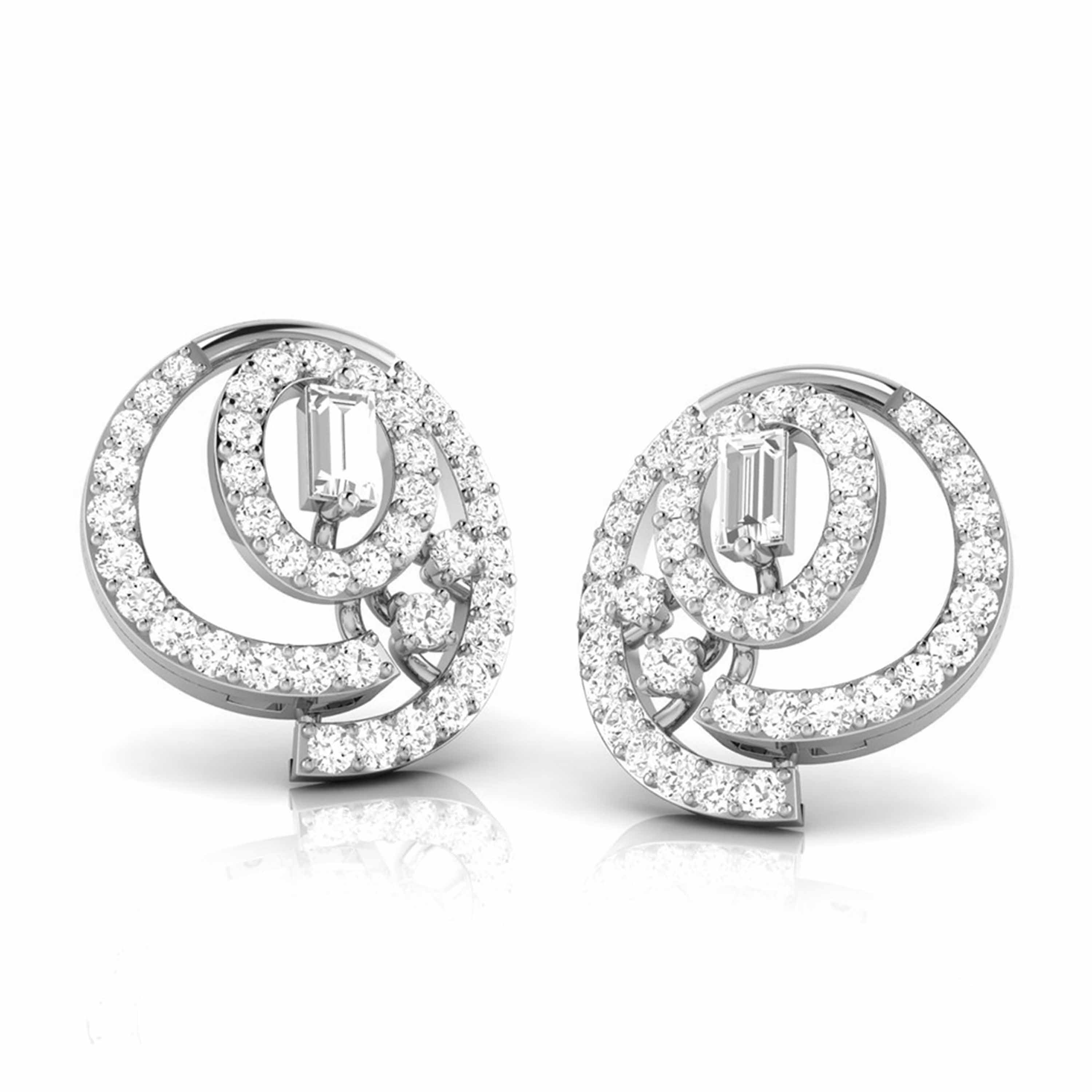 Platinum Earrings with Diamonds JL PT E ST 2213   Jewelove.US