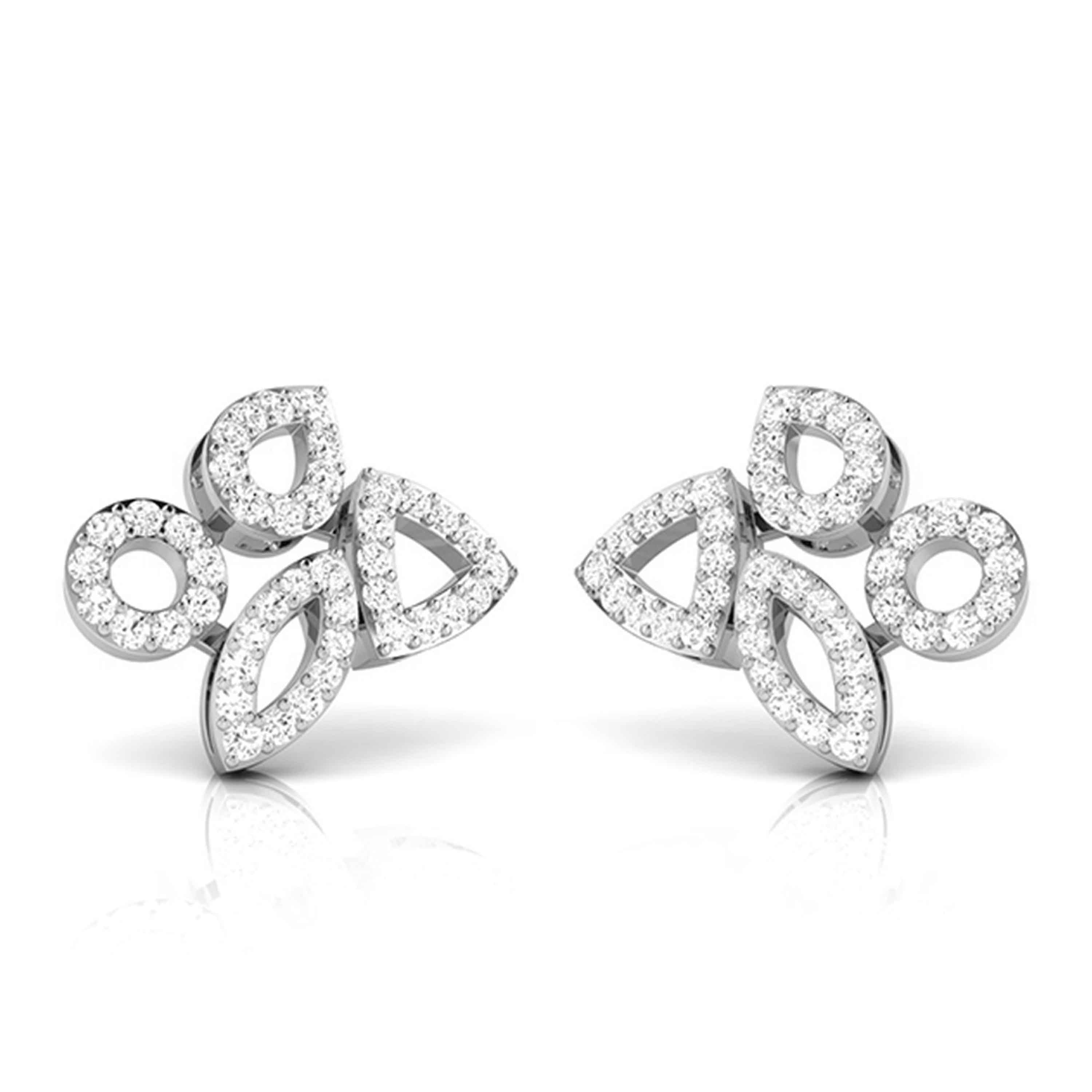 Platinum Earrings with Diamonds JL PT E ST 2227  VVS-GH Jewelove.US