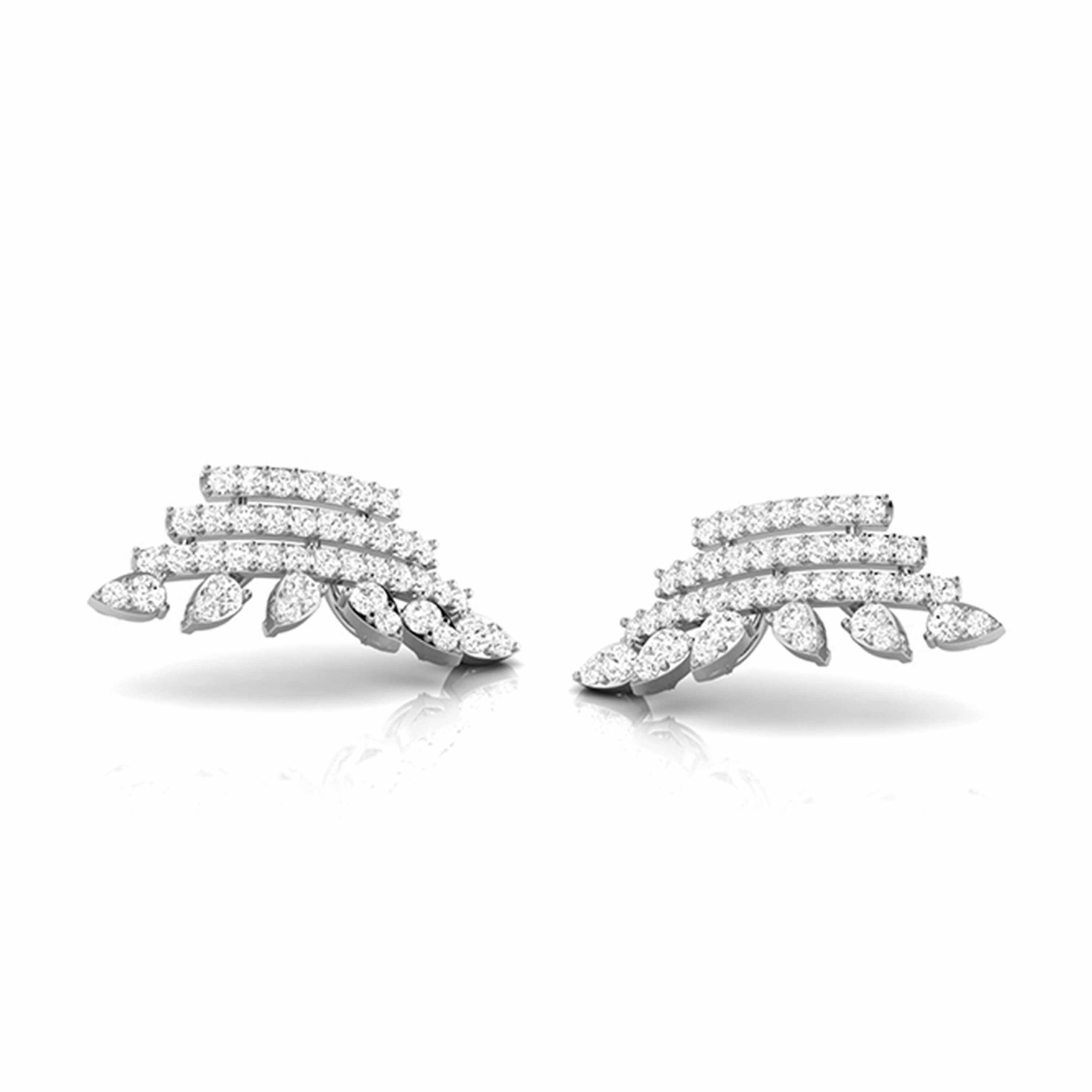 Platinum Earrings with Diamonds JL PT E ST 2228   Jewelove.US