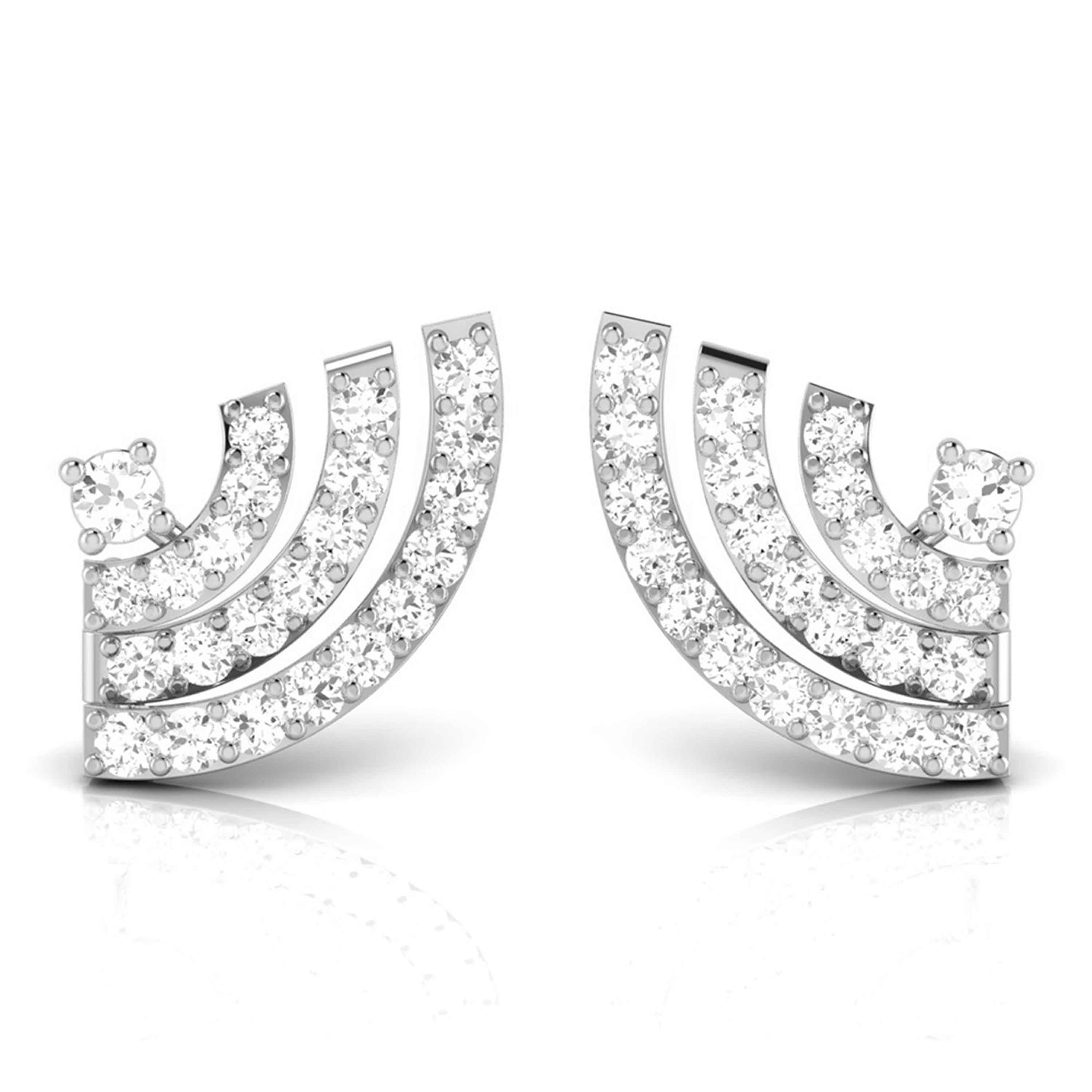 Platinum Earrings with Diamonds JL PT E ST 2229  VVS-GH Jewelove.US