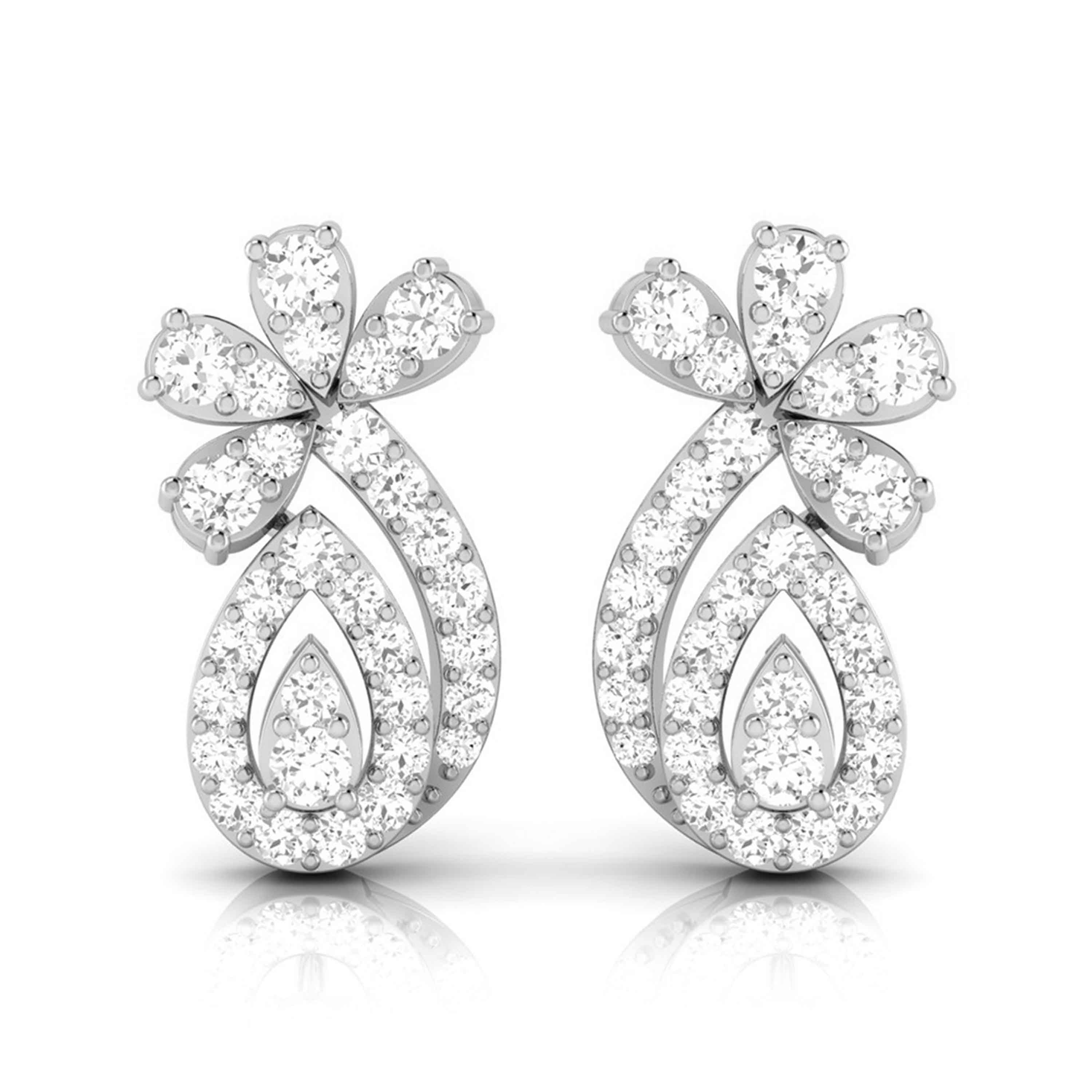 Beautiful Platinum Earrings with Diamonds JL PT E ST 2244  VVS-GH Jewelove.US