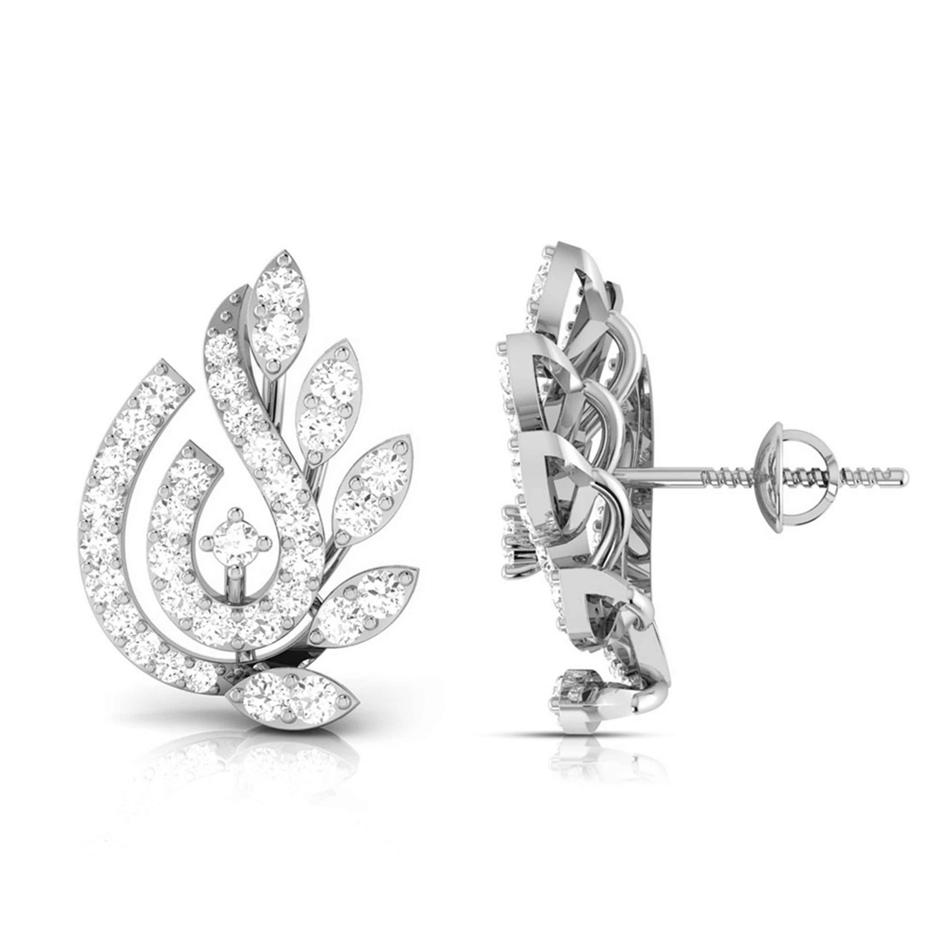 Beautiful Platinum Earrings with Diamonds JL PT E ST 2247   Jewelove.US