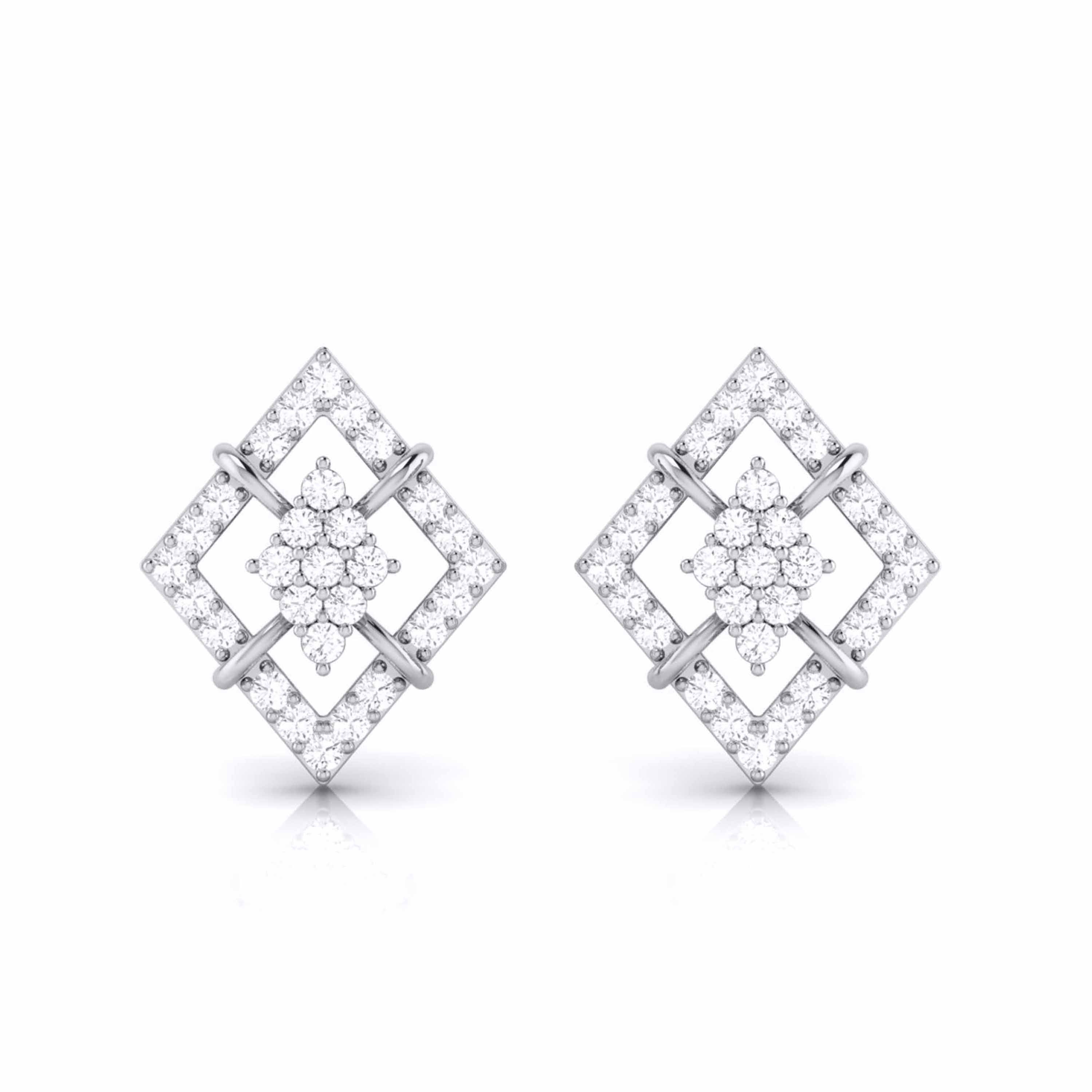 Designer Platinum Diamond Earrings JL PT E MST 31   Jewelove.US