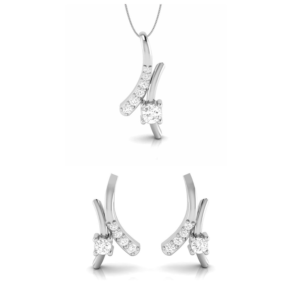 Platinum with Diamond Pendant Set for Women JL PT P 2430  Pendant-Set Jewelove.US