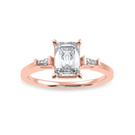 Load image into Gallery viewer, 30-Pointer Emerald Cut Solitaire with Baguette Cut Diamond Accents 18K Rose Gold Solitaire Ring JL AU 1224R   Jewelove.US
