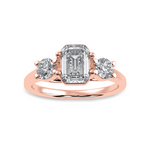 Load image into Gallery viewer, 50-Pointer Emerald Cut Solitaire Diamond Accents 18K Rose Gold Solitaire Ring JL AU 1232R-A   Jewelove.US
