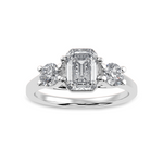 Load image into Gallery viewer, 70-Pointer Emerald Cut Solitaire Diamond Accents Platinum Ring JL PT 1232-B   Jewelove.US
