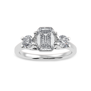 70-Pointer Emerald Cut Solitaire Diamond Accents Platinum Ring JL PT 1232-B   Jewelove.US