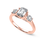 Load image into Gallery viewer, 50-Pointer Emerald Cut Solitaire Diamond Accents 18K Rose Gold Solitaire Ring JL AU 1232R-A   Jewelove.US
