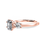 Load image into Gallery viewer, 50-Pointer Emerald Cut Solitaire Diamond Accents 18K Rose Gold Solitaire Ring JL AU 1232R-A   Jewelove.US
