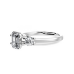 Load image into Gallery viewer, 50-Pointer Emerald Cut Solitaire Diamond Accents Platinum Ring JL PT 1232-A   Jewelove.US
