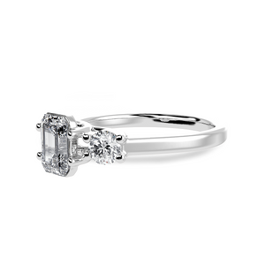 30-Pointer Emerald Cut Solitaire Diamond Accents Platinum Ring JL PT 1232   Jewelove.US