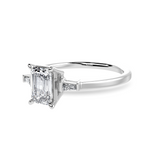 Load image into Gallery viewer, 70-Pointer Emerald Cut Solitaire Baguette Diamond Accents Platinum Ring JL PT 1124-B   Jewelove.US
